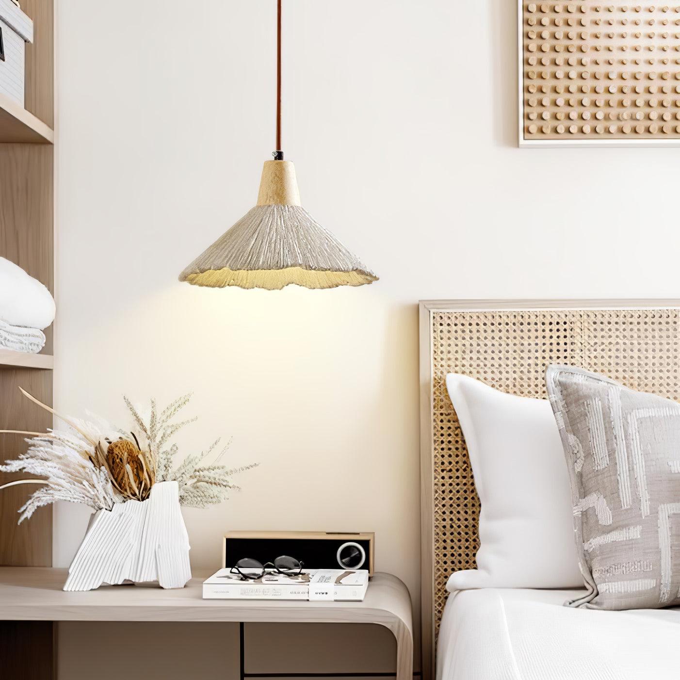 Lirixon Pendant Lamp Concrete Pleated-Neutral Decor