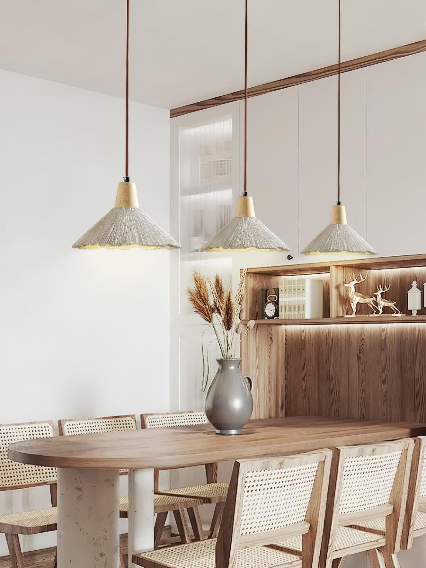 Lirixon Pendant Lamp Concrete Pleated-Neutral Decor