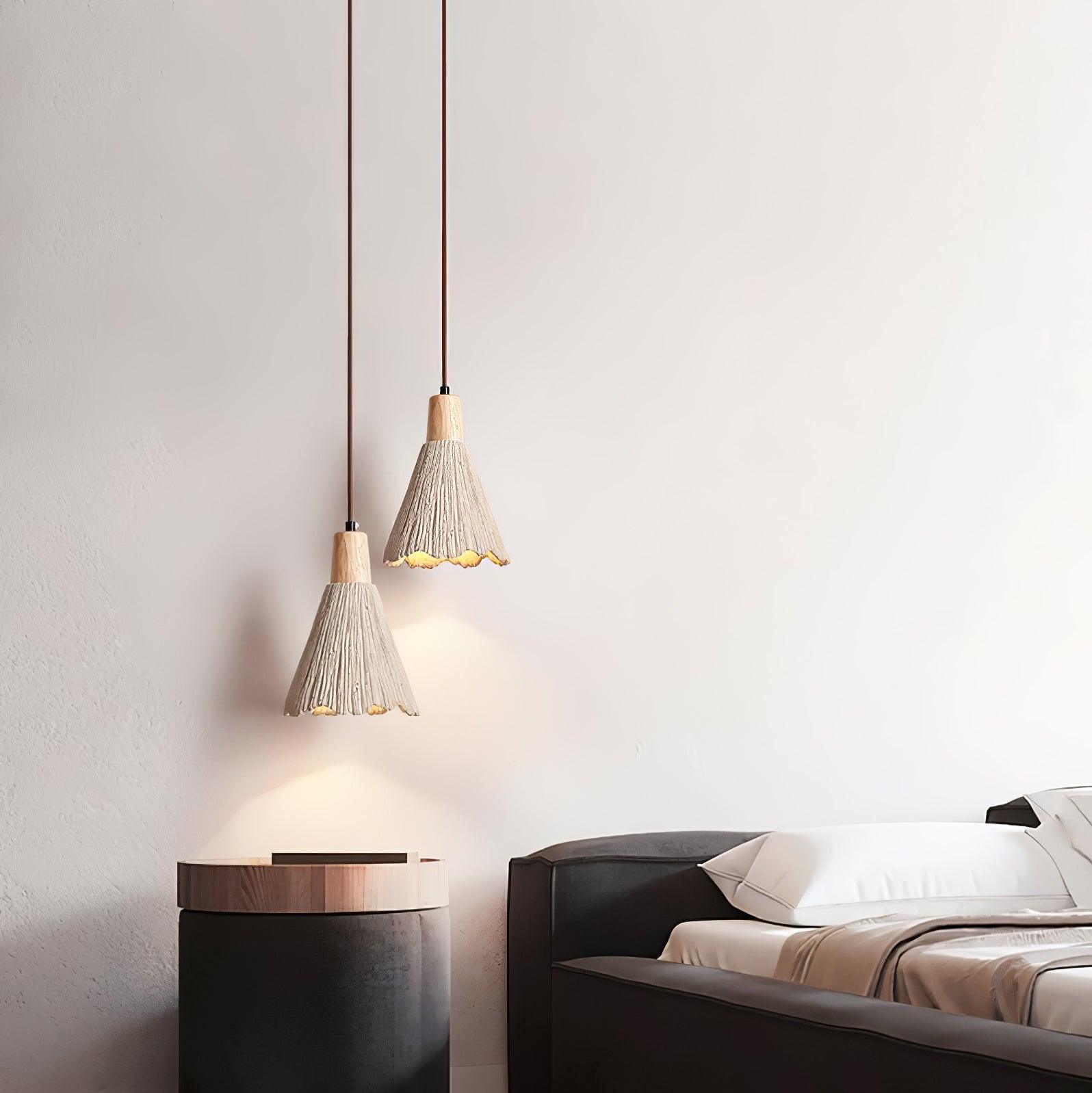 Lirixon Pendant Lamp Concrete Pleated-Neutral Decor