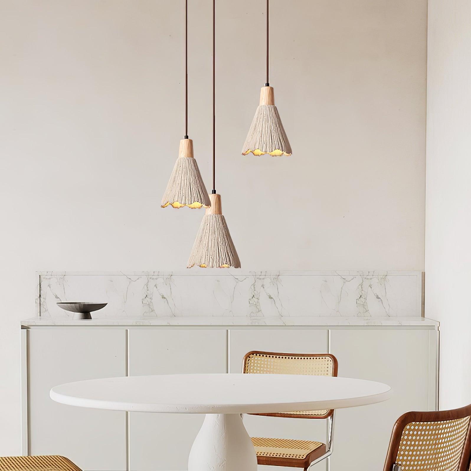 Lirixon Pendant Lamp Concrete Pleated-Neutral Decor