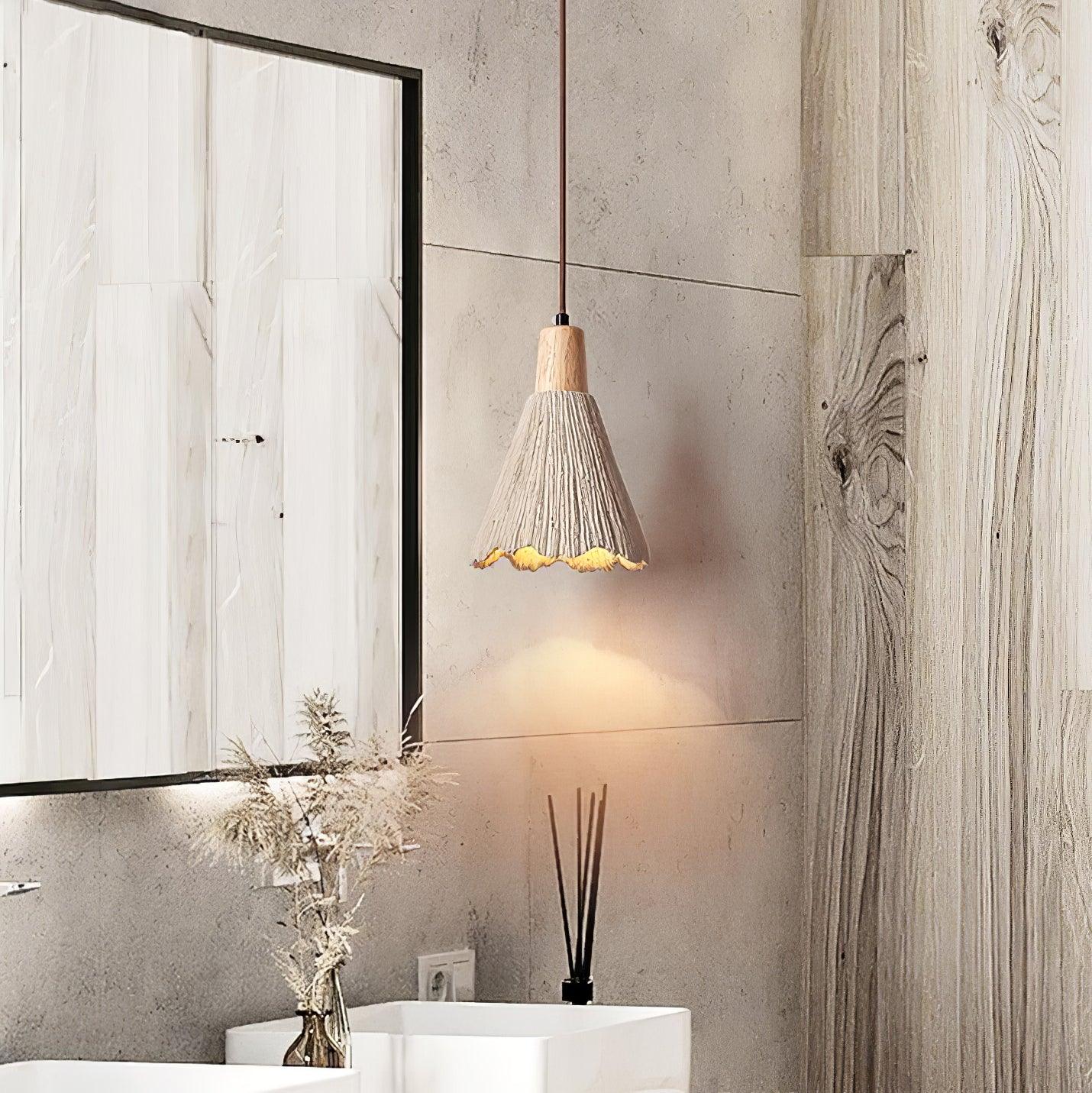 Lirixon Pendant Lamp Concrete Pleated-Neutral Decor