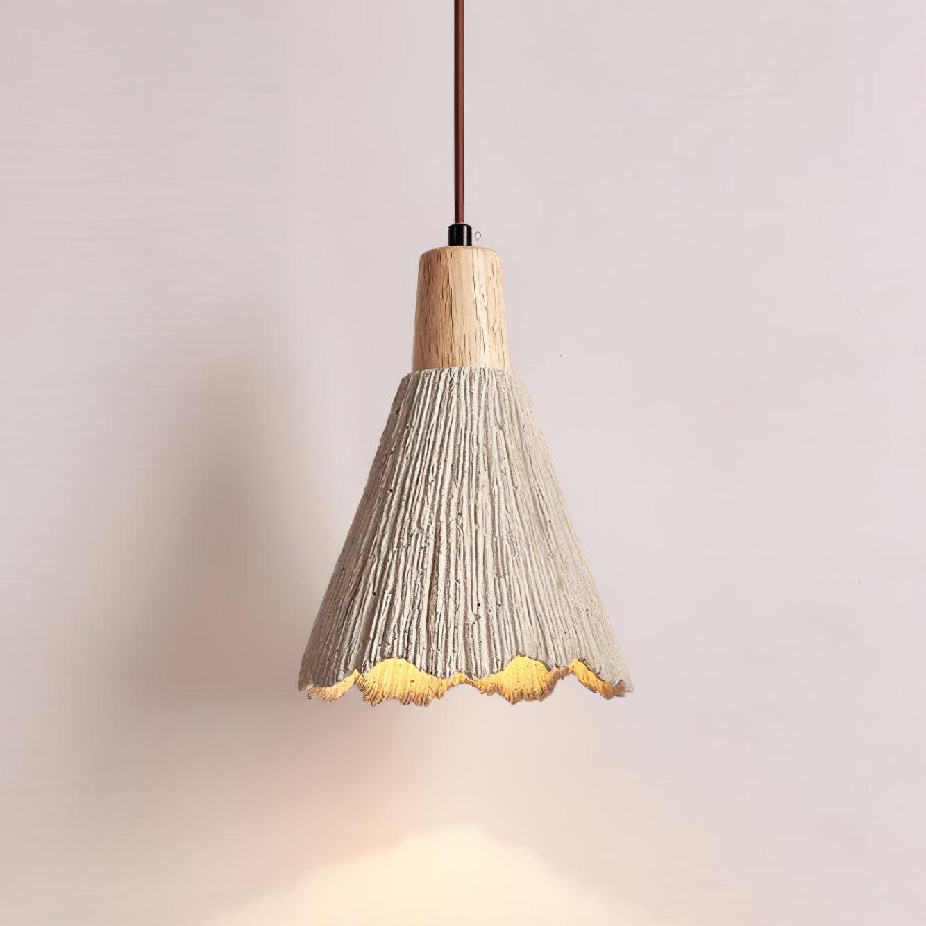 Lirixon Pendant Lamp Concrete Pleated-Neutral Decor