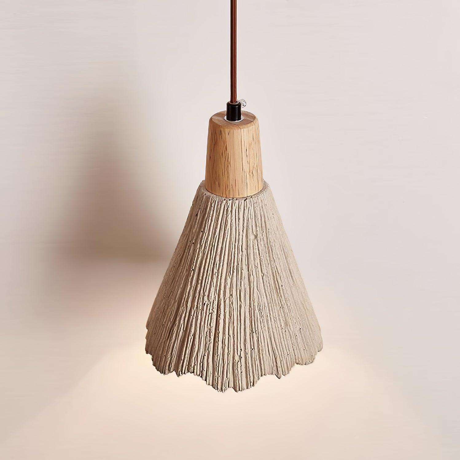 Lirixon Pendant Lamp Concrete Pleated-Neutral Decor