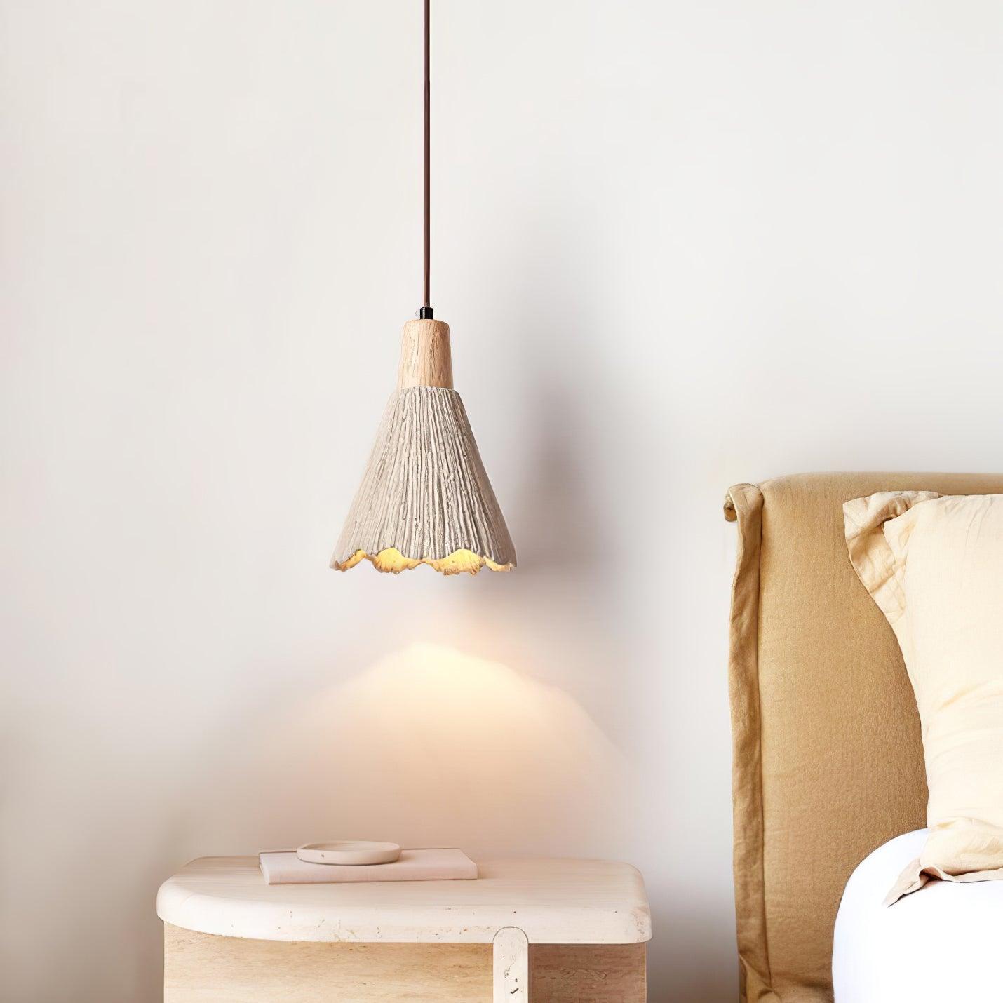 Lirixon Pendant Lamp Concrete Pleated-Neutral Decor
