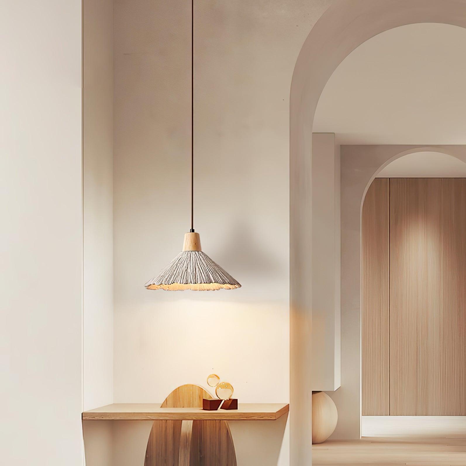 Lirixon Pendant Lamp Concrete Pleated-Neutral Decor