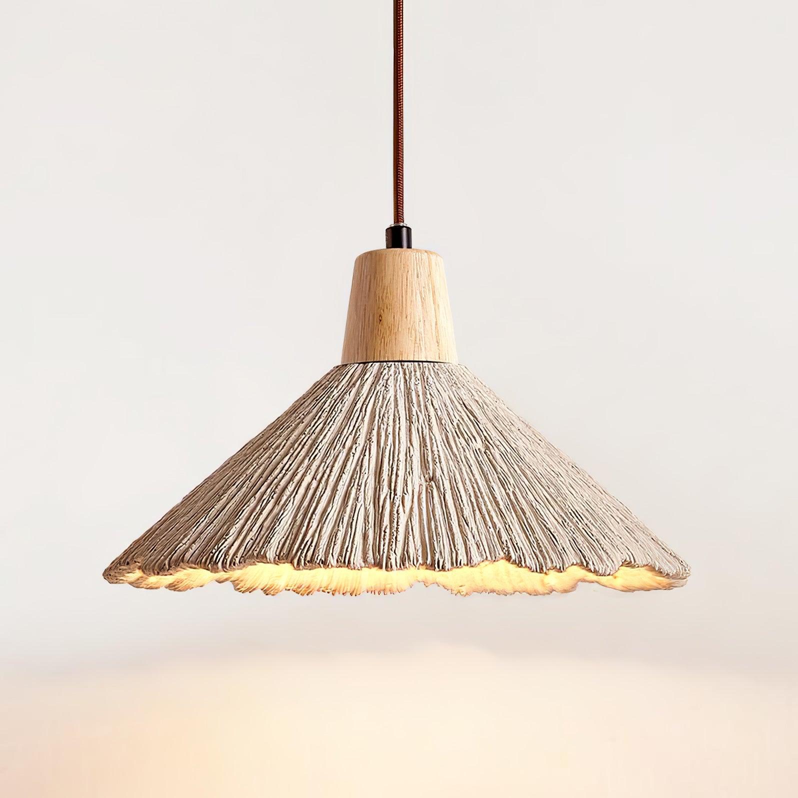 Lirixon Pendant Lamp Concrete Pleated-Neutral Decor