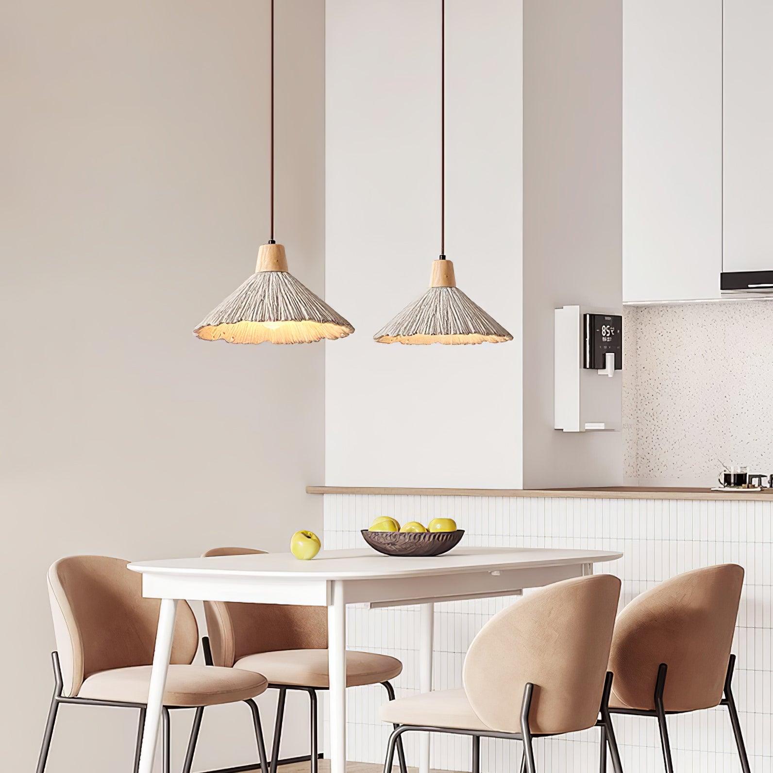 Lirixon Pendant Lamp Concrete Pleated-Neutral Decor