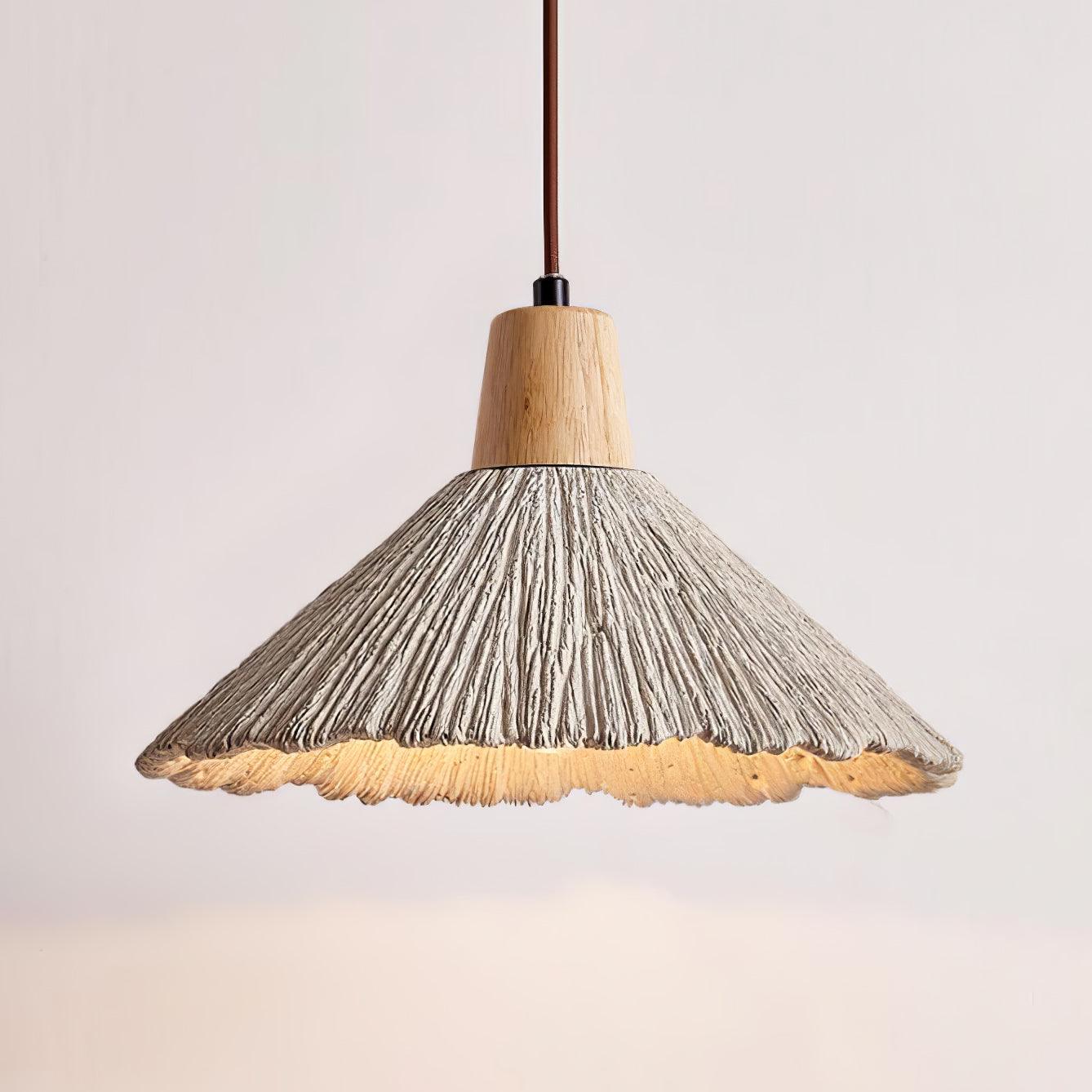 Lirixon Pendant Lamp Concrete Pleated-Neutral Decor