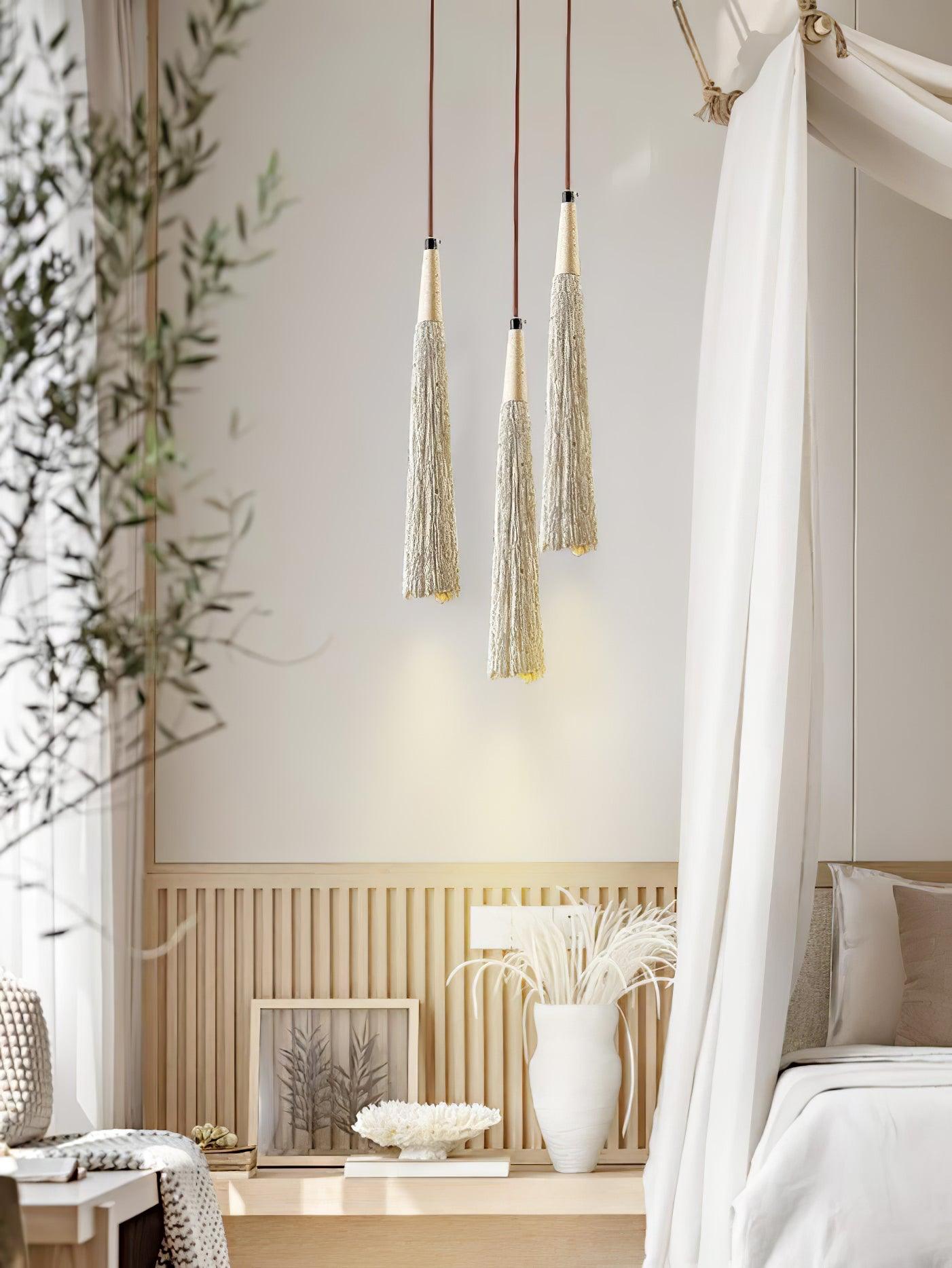 Lirixon Pendant Lamp Concrete Pleated-Neutral Decor