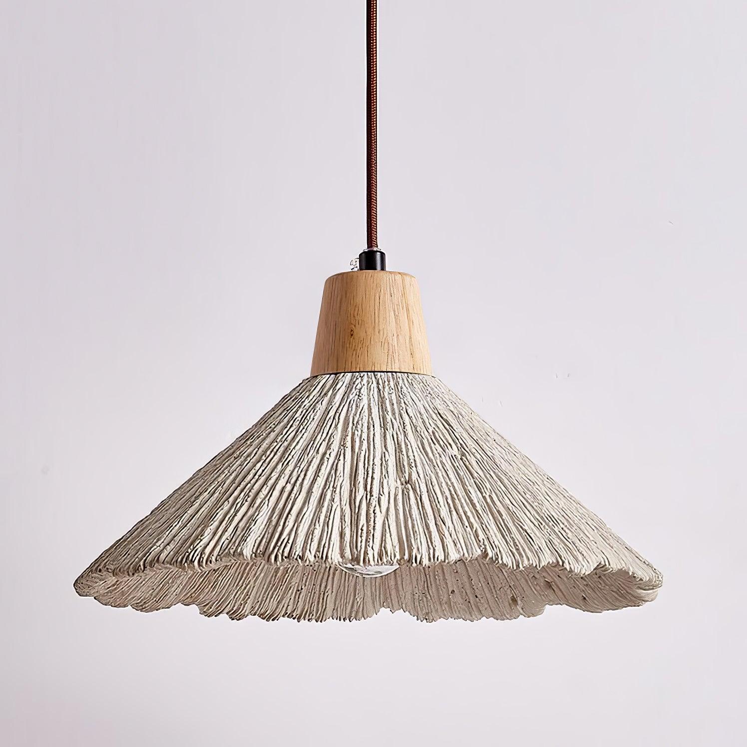 Lirixon Pendant Lamp Concrete Pleated-Neutral Decor