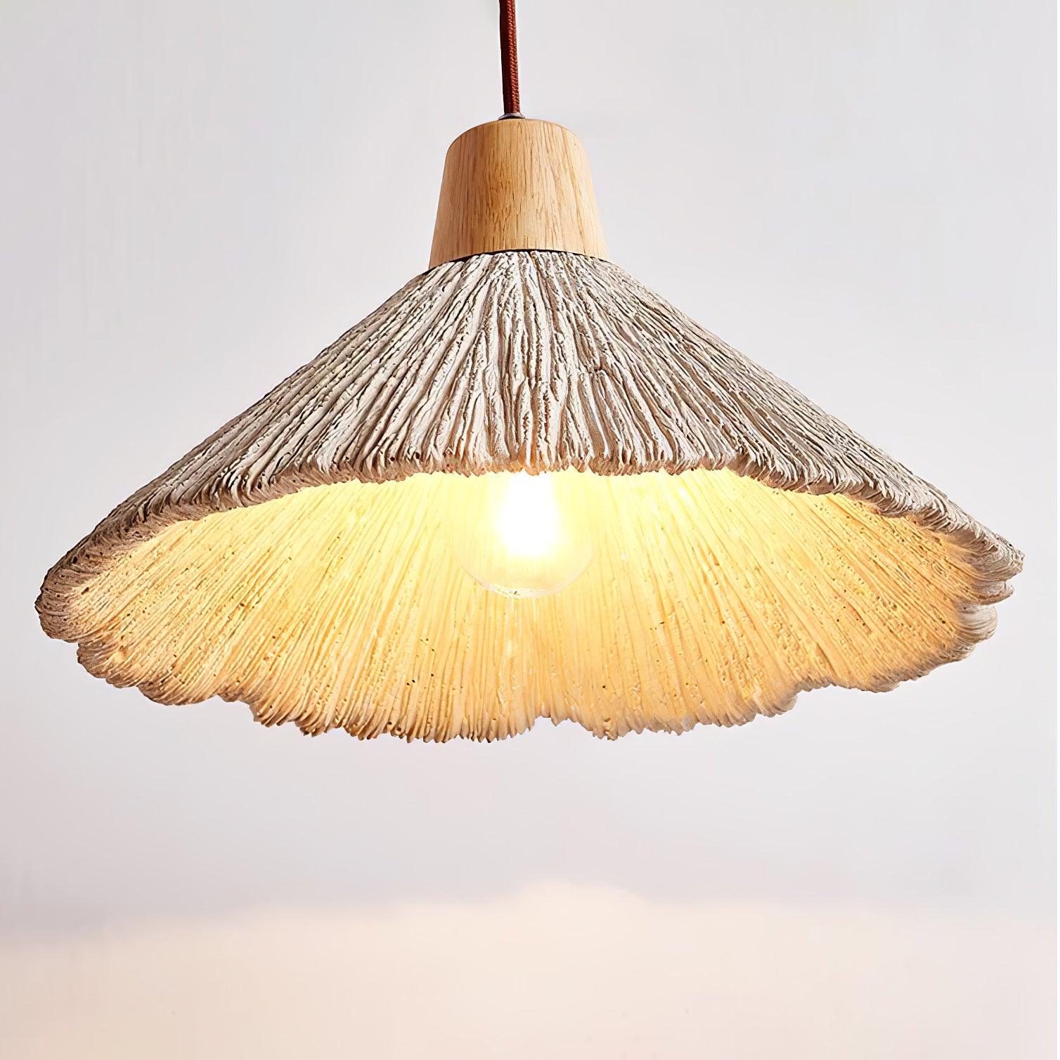 Lirixon Pendant Lamp Concrete Pleated-Neutral Decor