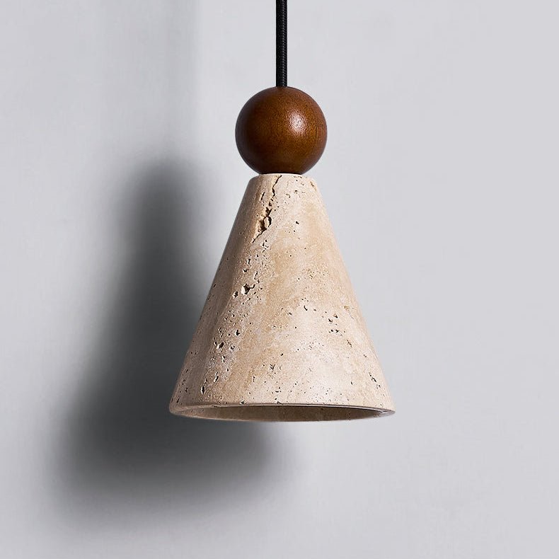 Cone Wood Bead Wall Sconce-Neutral Decor