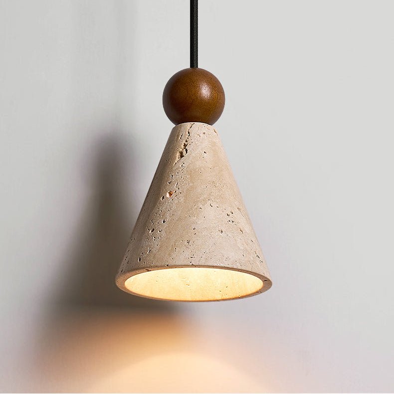 Cone Wood Bead Wall Sconce-Neutral Decor
