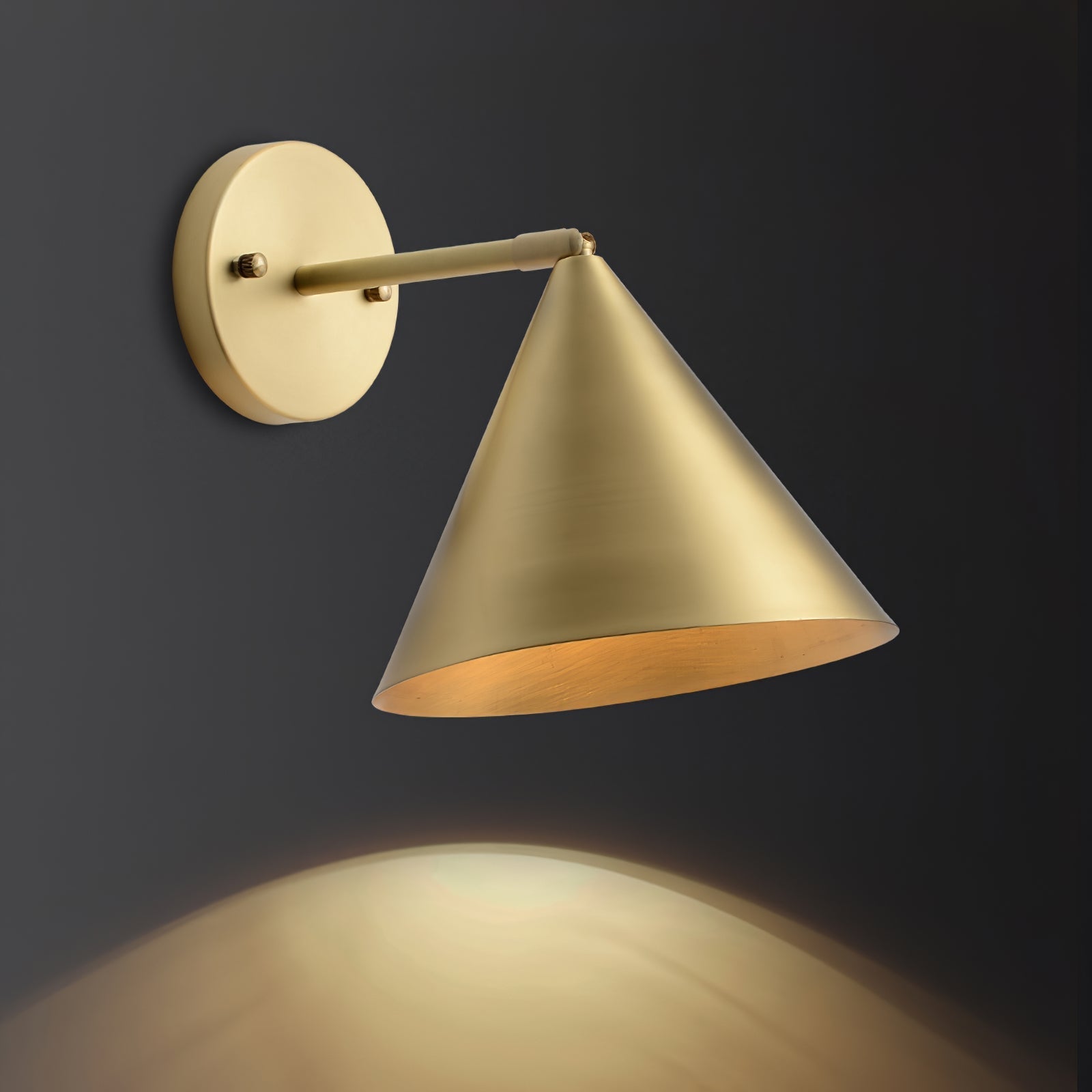 Serowen Wall Lamp Cone Brass Minimalist-Neutral Decor