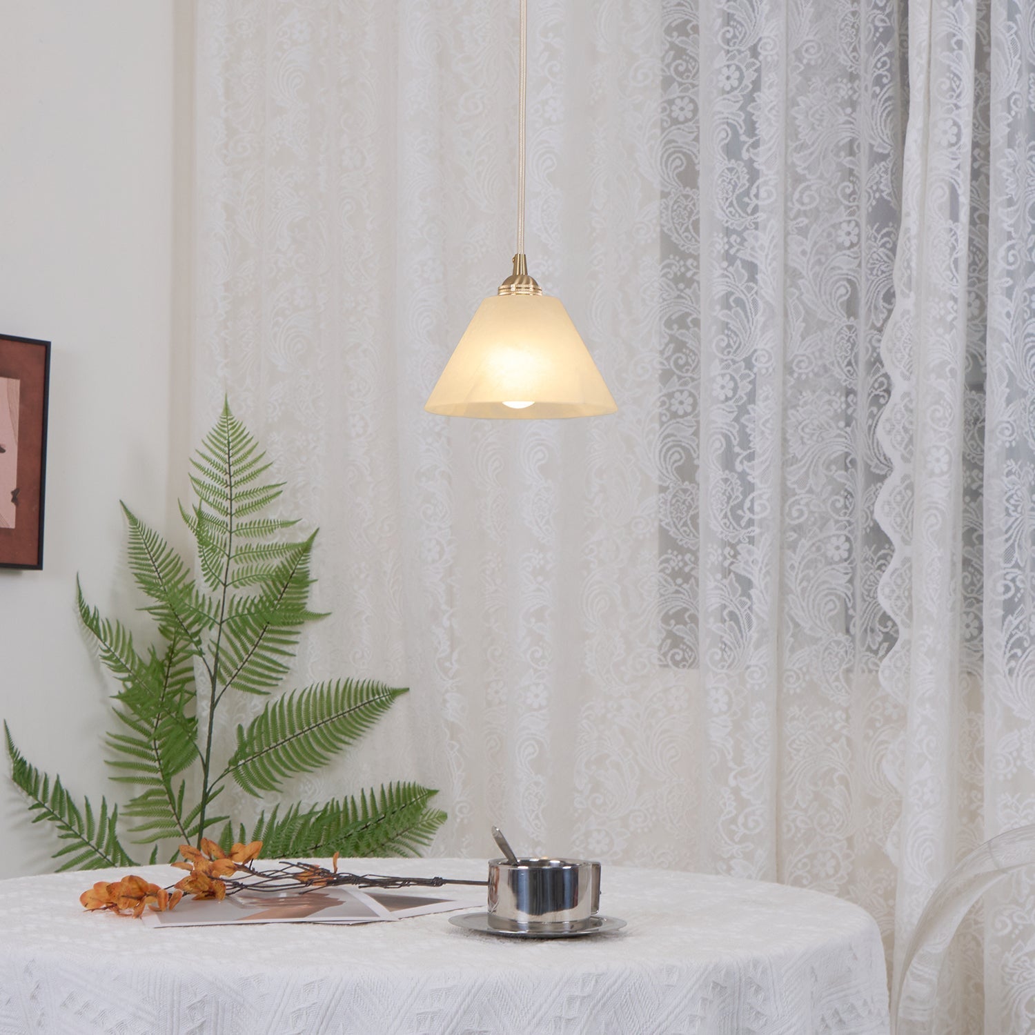 Liora Minimalist Alabaster Pendant Light-Neutral Decor