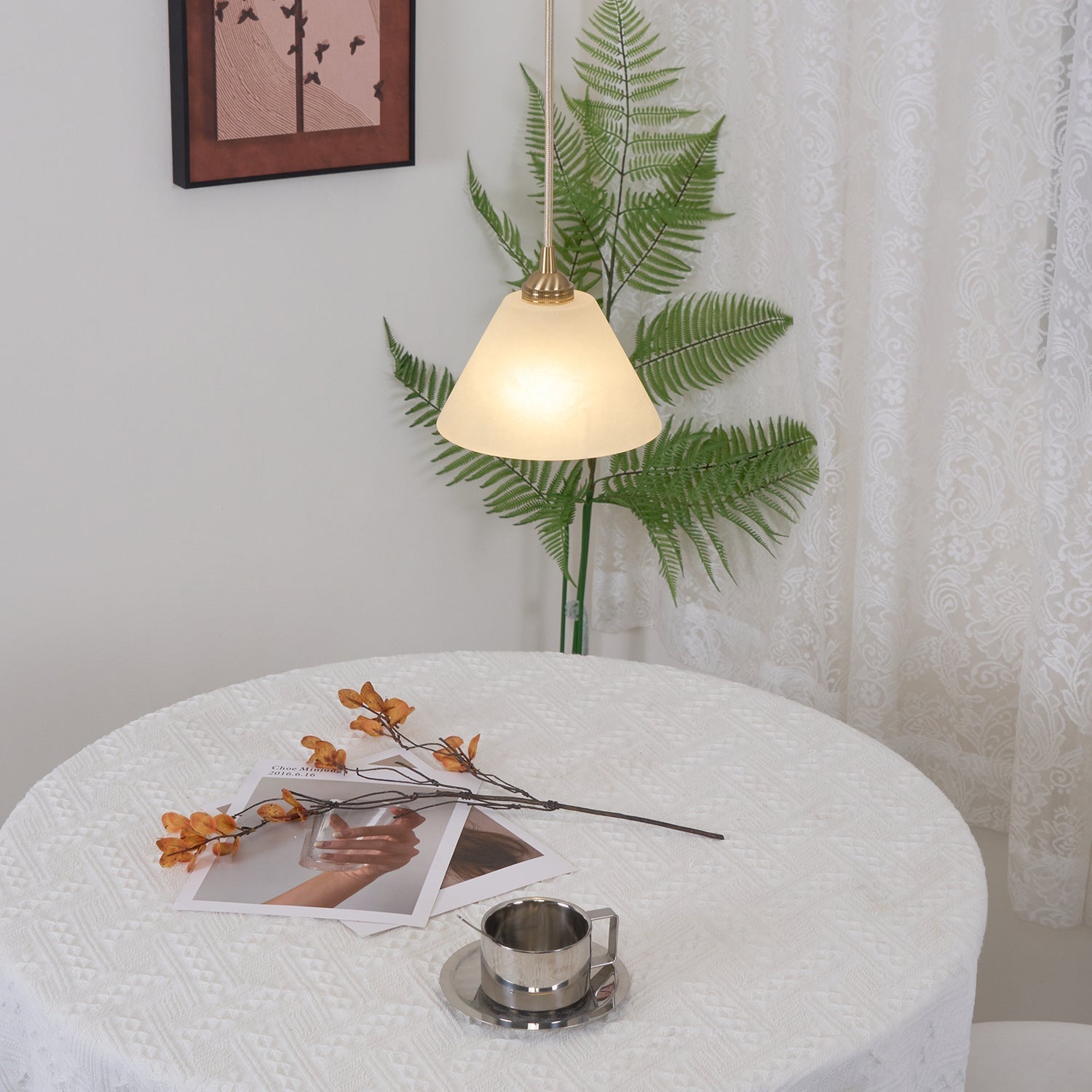 Liora Minimalist Alabaster Pendant Light-Neutral Decor