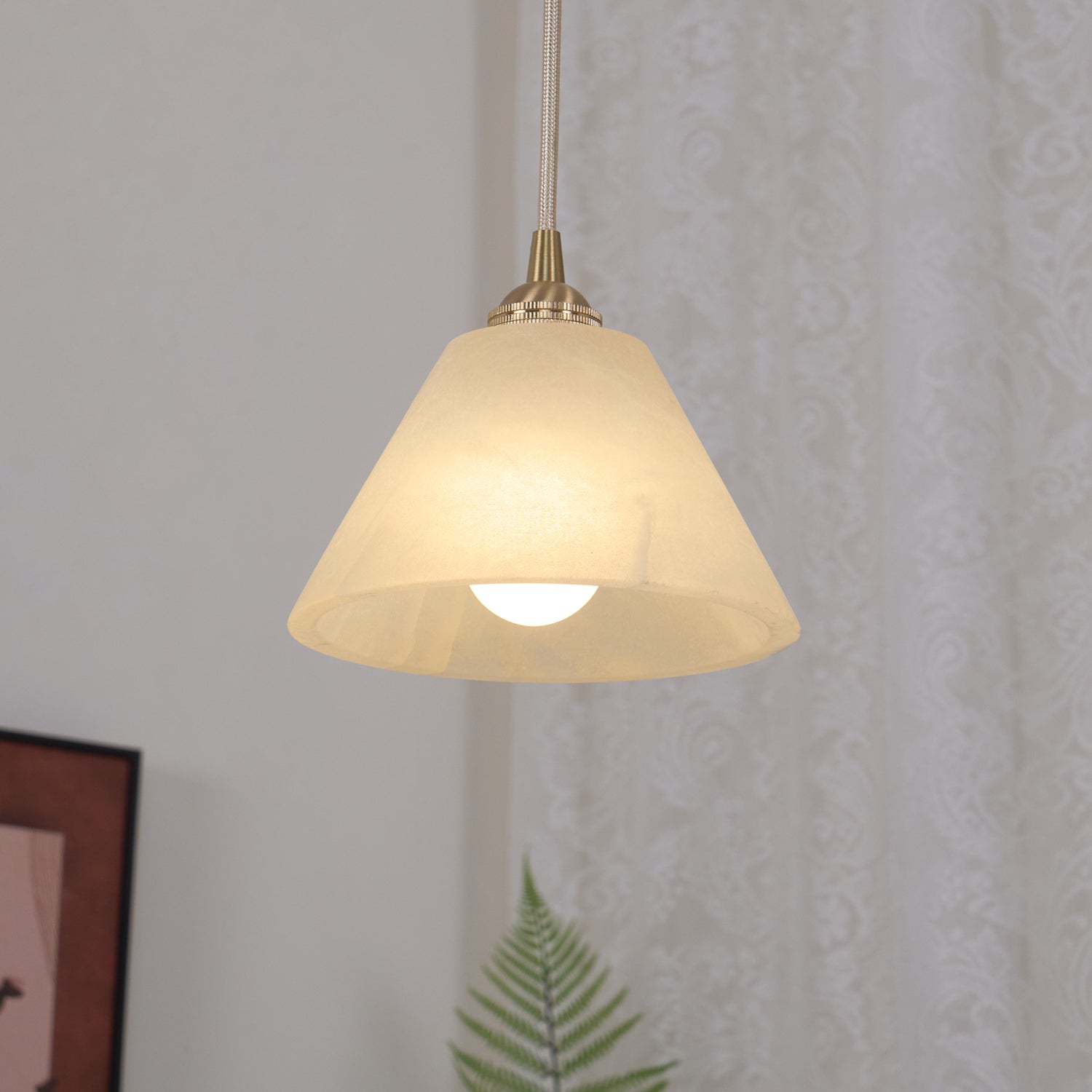 Liora Minimalist Alabaster Pendant Light-Neutral Decor