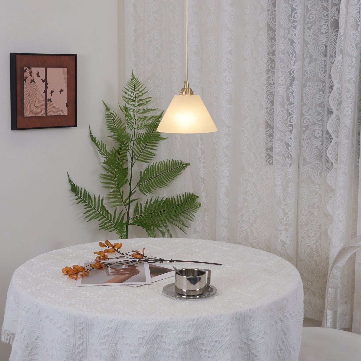 Liora Minimalist Alabaster Pendant Light-Neutral Decor