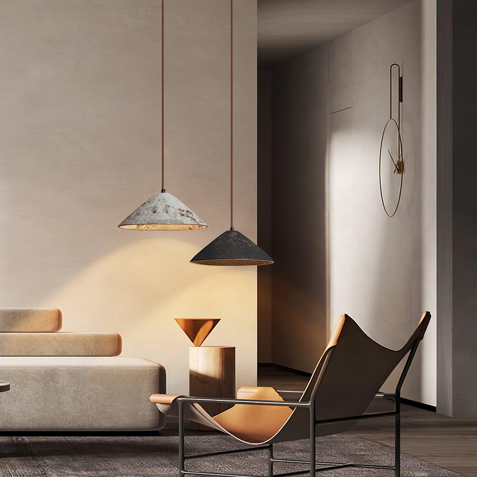Sura Pendant Lamp Ceramic Cone Rustic Vintage Minimalist-Neutral Decor