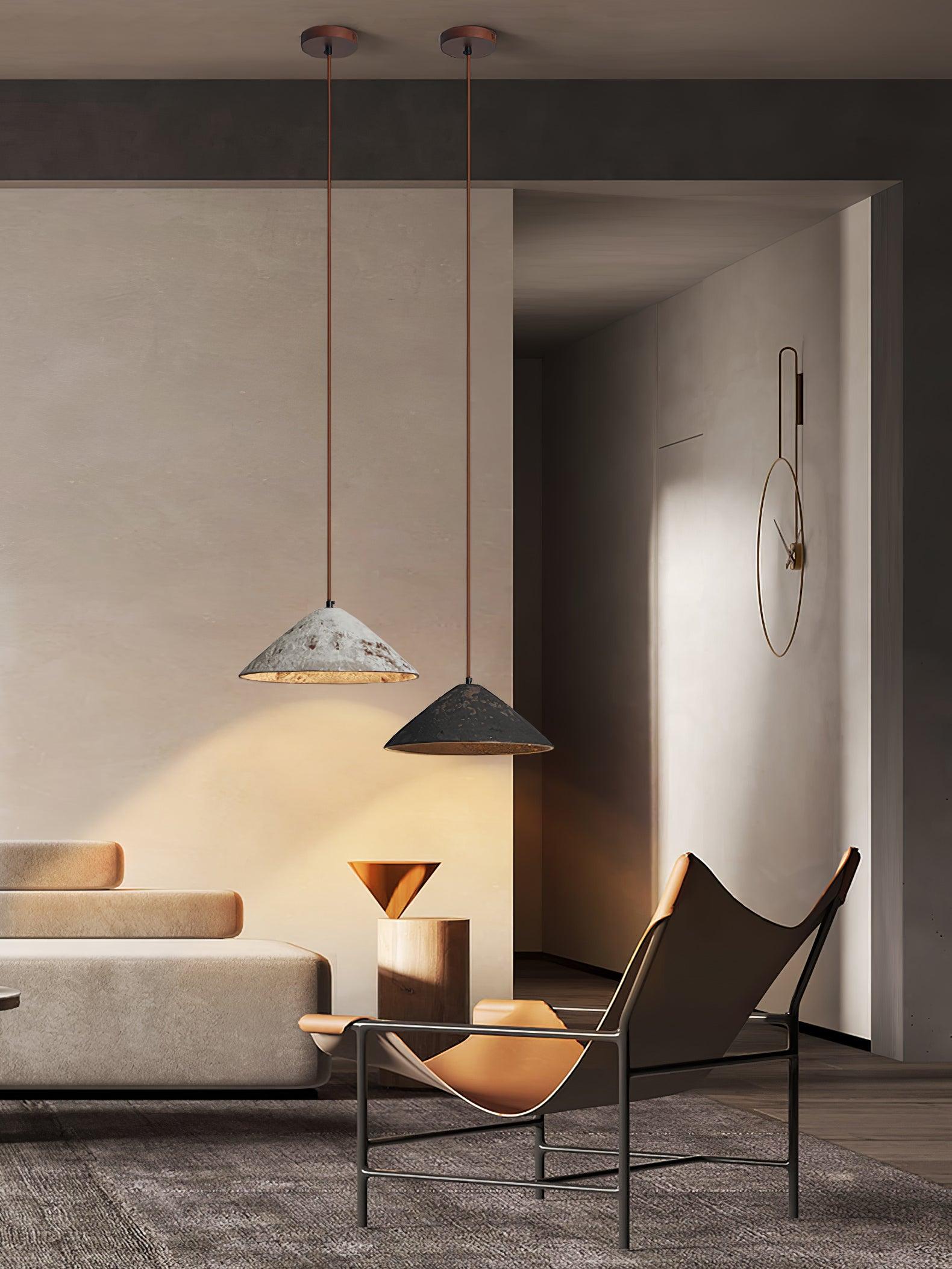 Sura Pendant Lamp Ceramic Cone Rustic Vintage Minimalist-Neutral Decor