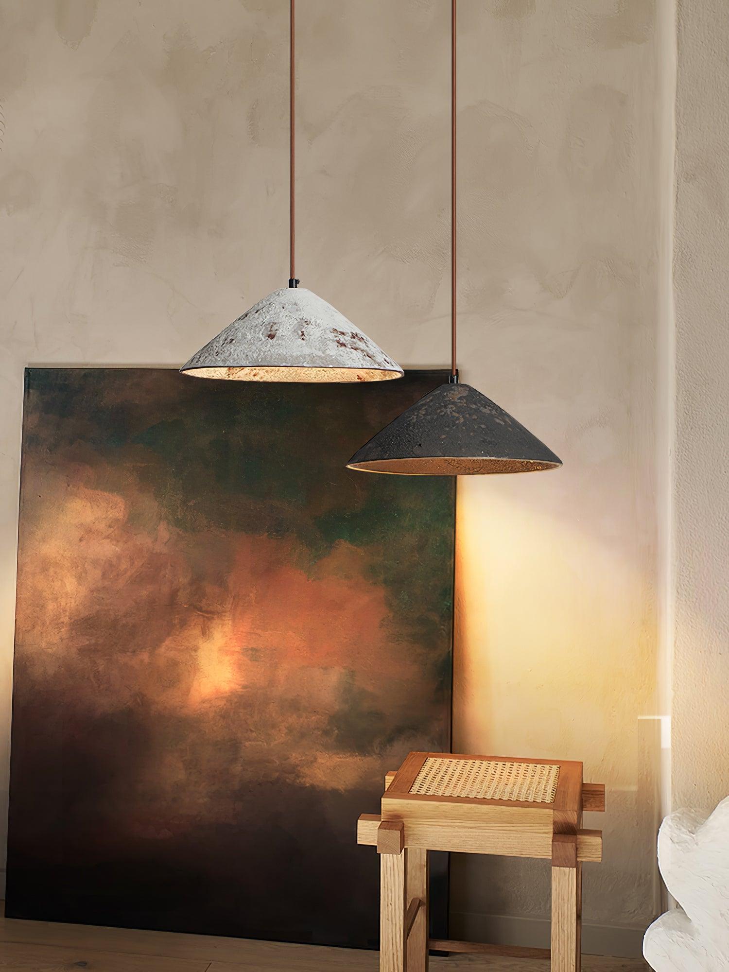 Sura Pendant Lamp Ceramic Cone Rustic Vintage Minimalist-Neutral Decor