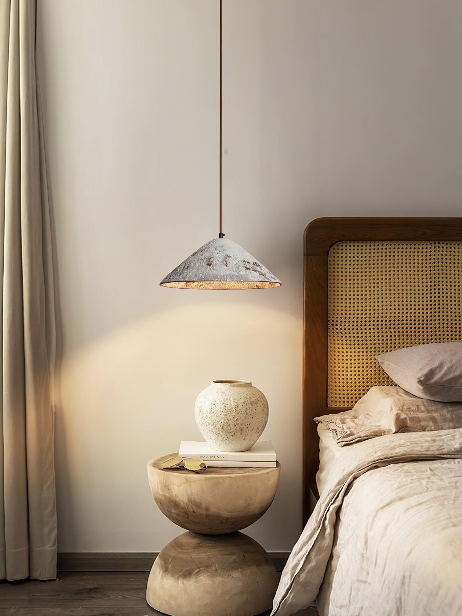 Sura Pendant Lamp Ceramic Cone Rustic Vintage Minimalist-Neutral Decor