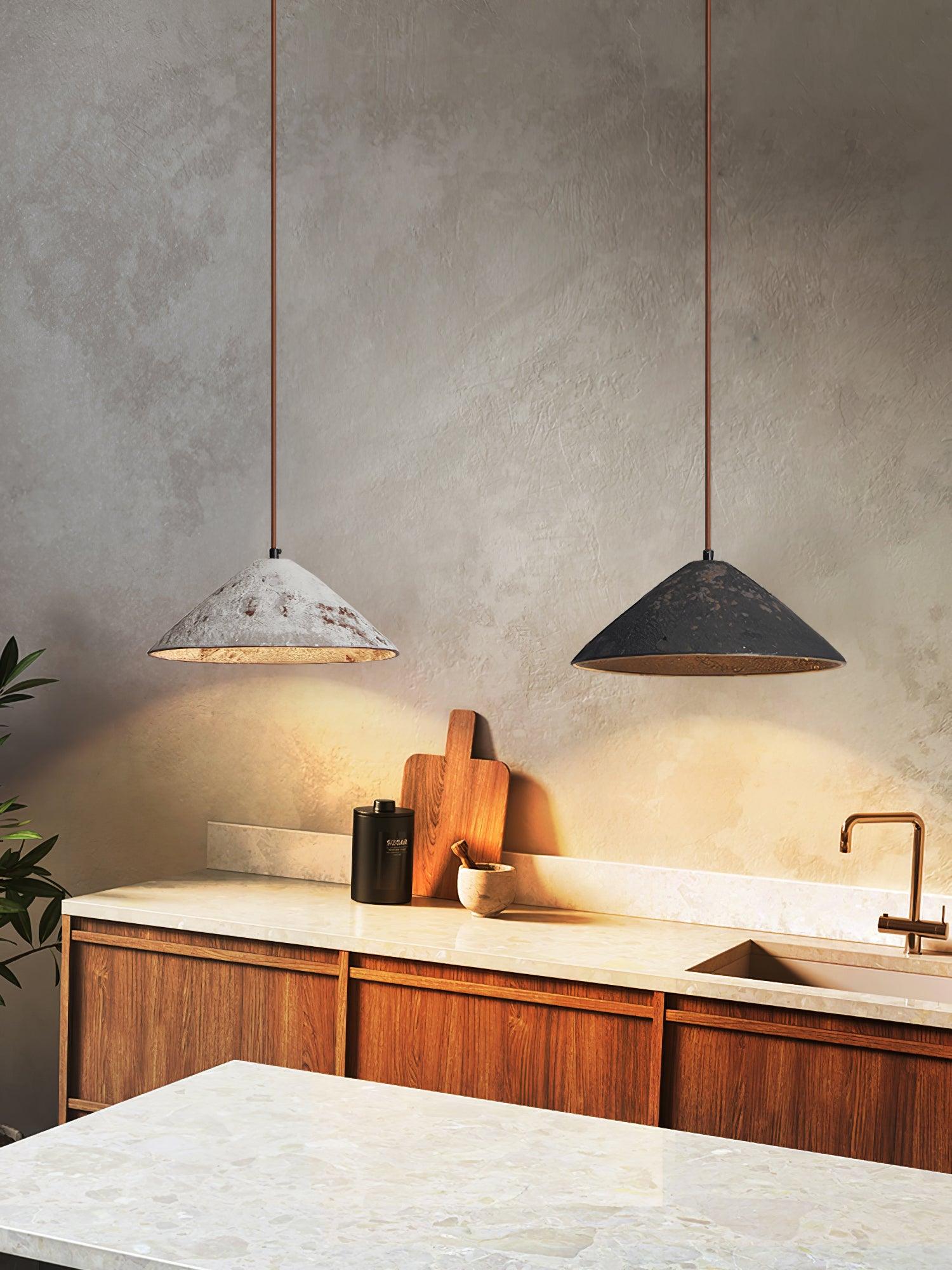 Sura Pendant Lamp Ceramic Cone Rustic Vintage Minimalist-Neutral Decor
