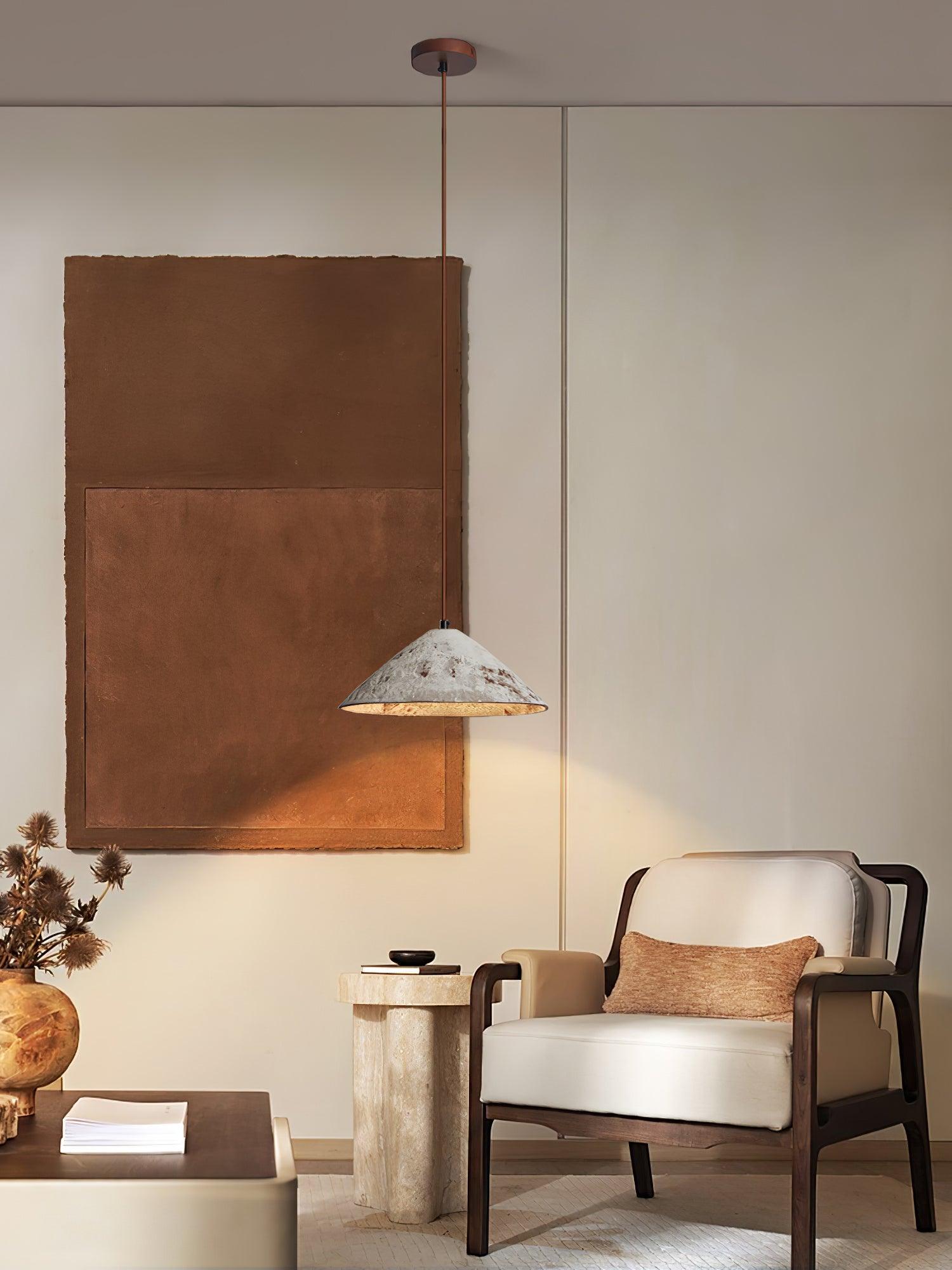 Sura Pendant Lamp Ceramic Cone Rustic Vintage Minimalist-Neutral Decor