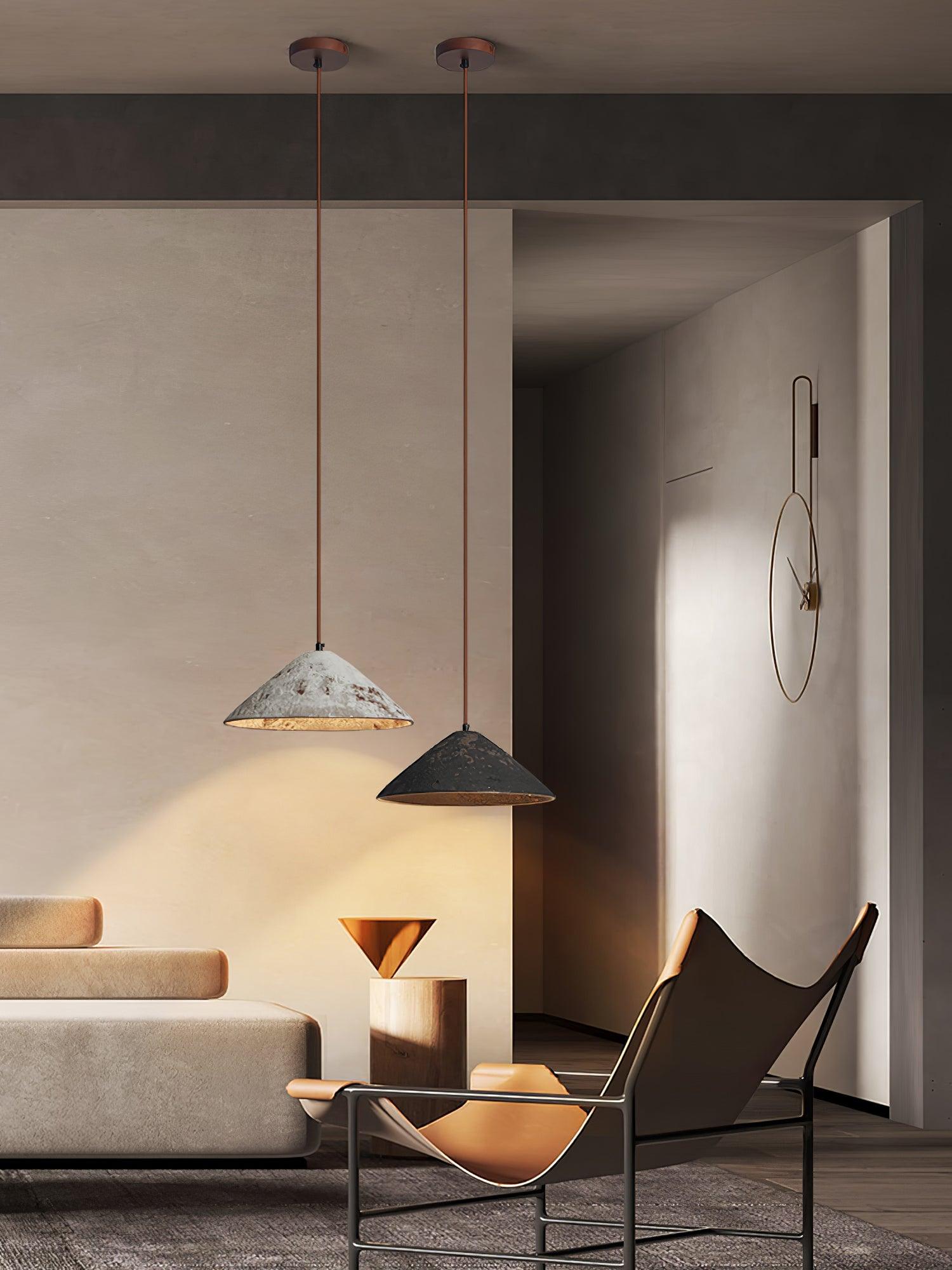 Sura Pendant Lamp Ceramic Cone Rustic Vintage Minimalist-Neutral Decor
