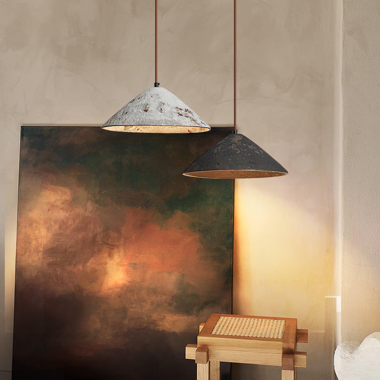 Sura Pendant Lamp Ceramic Cone Rustic Vintage Minimalist-Neutral Decor