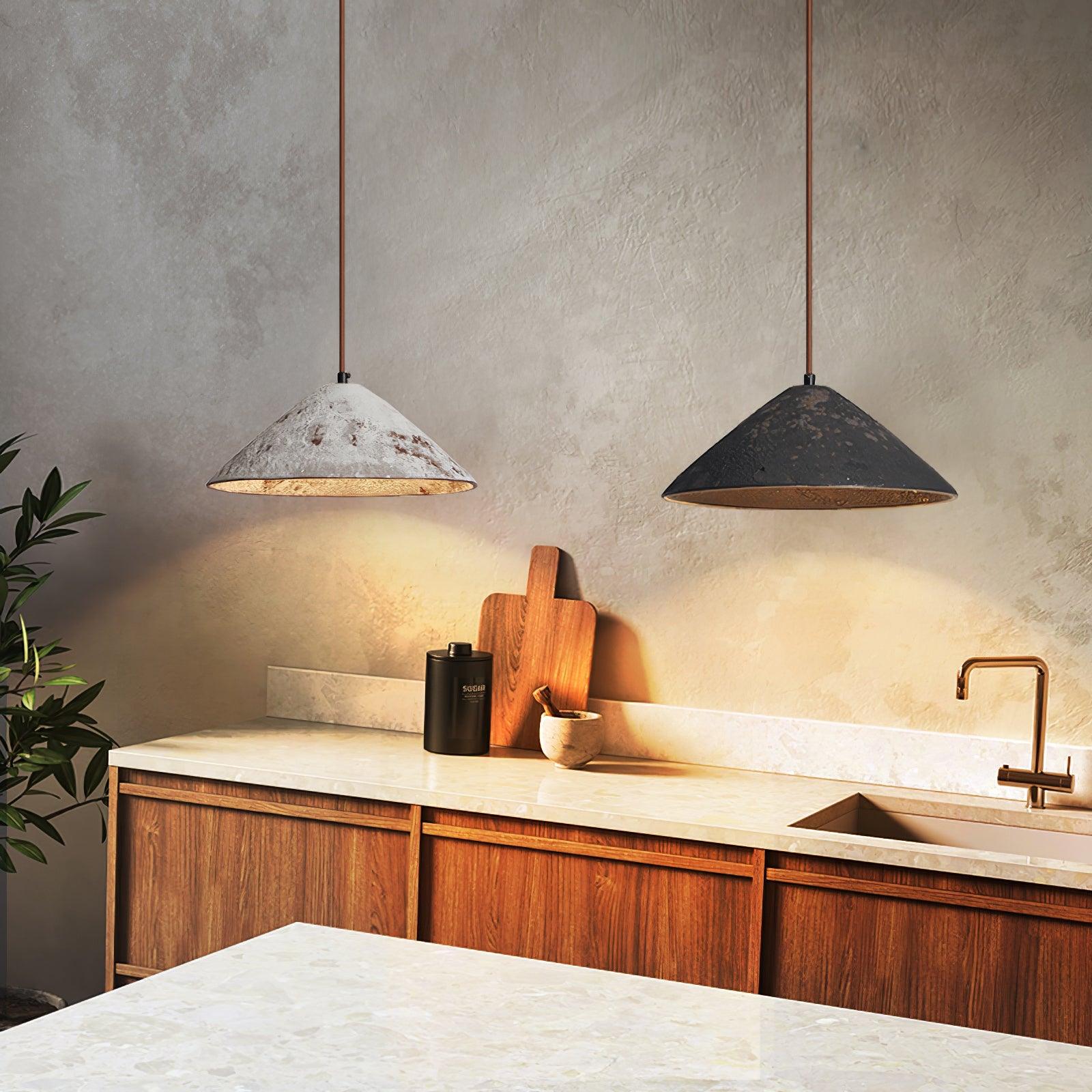Sura Pendant Lamp Ceramic Cone Rustic Vintage Minimalist-Neutral Decor