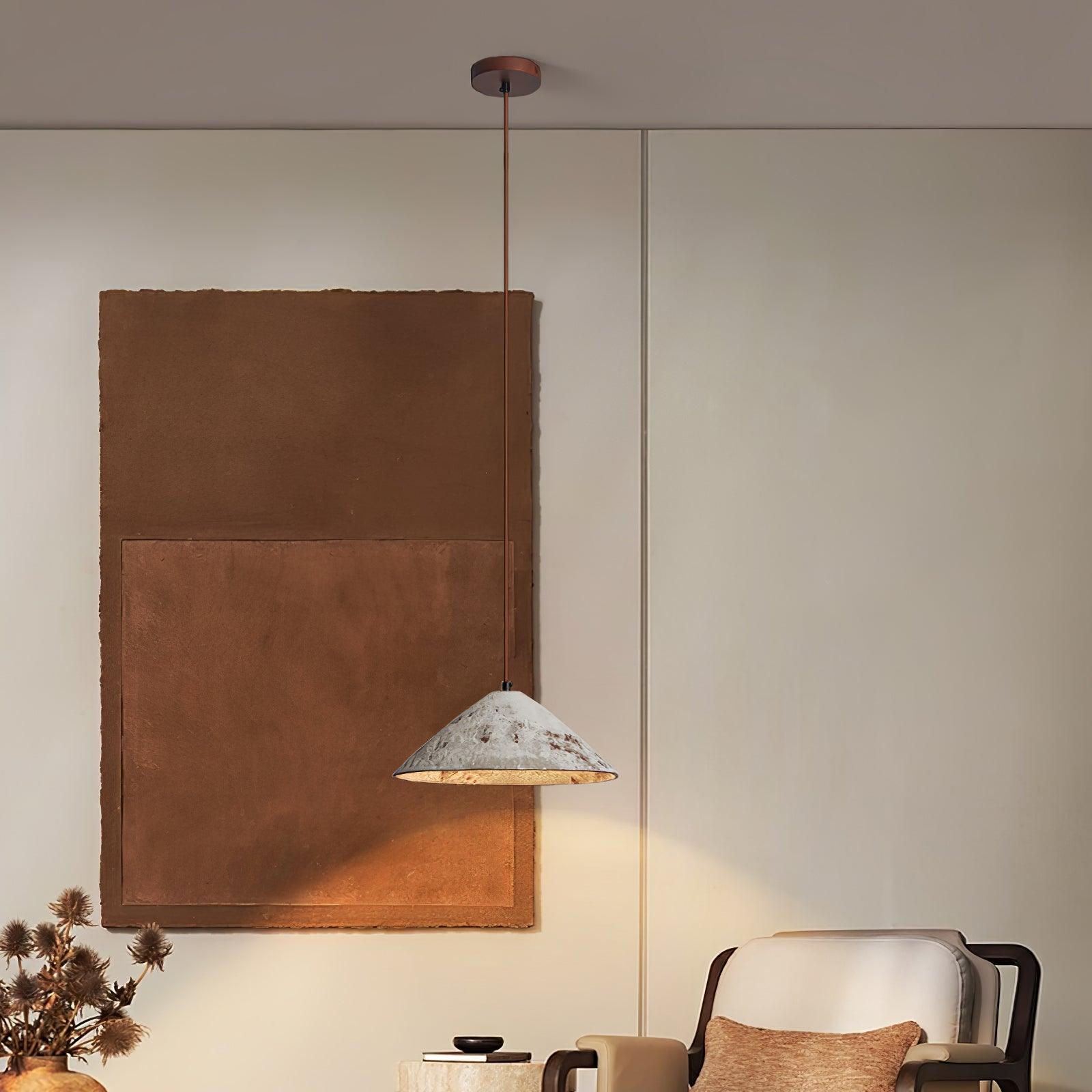 Sura Pendant Lamp Ceramic Cone Rustic Vintage Minimalist-Neutral Decor