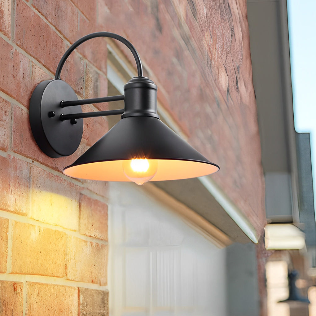 Nerissa Retro Conical Industrial Outdoor Wall Lamp