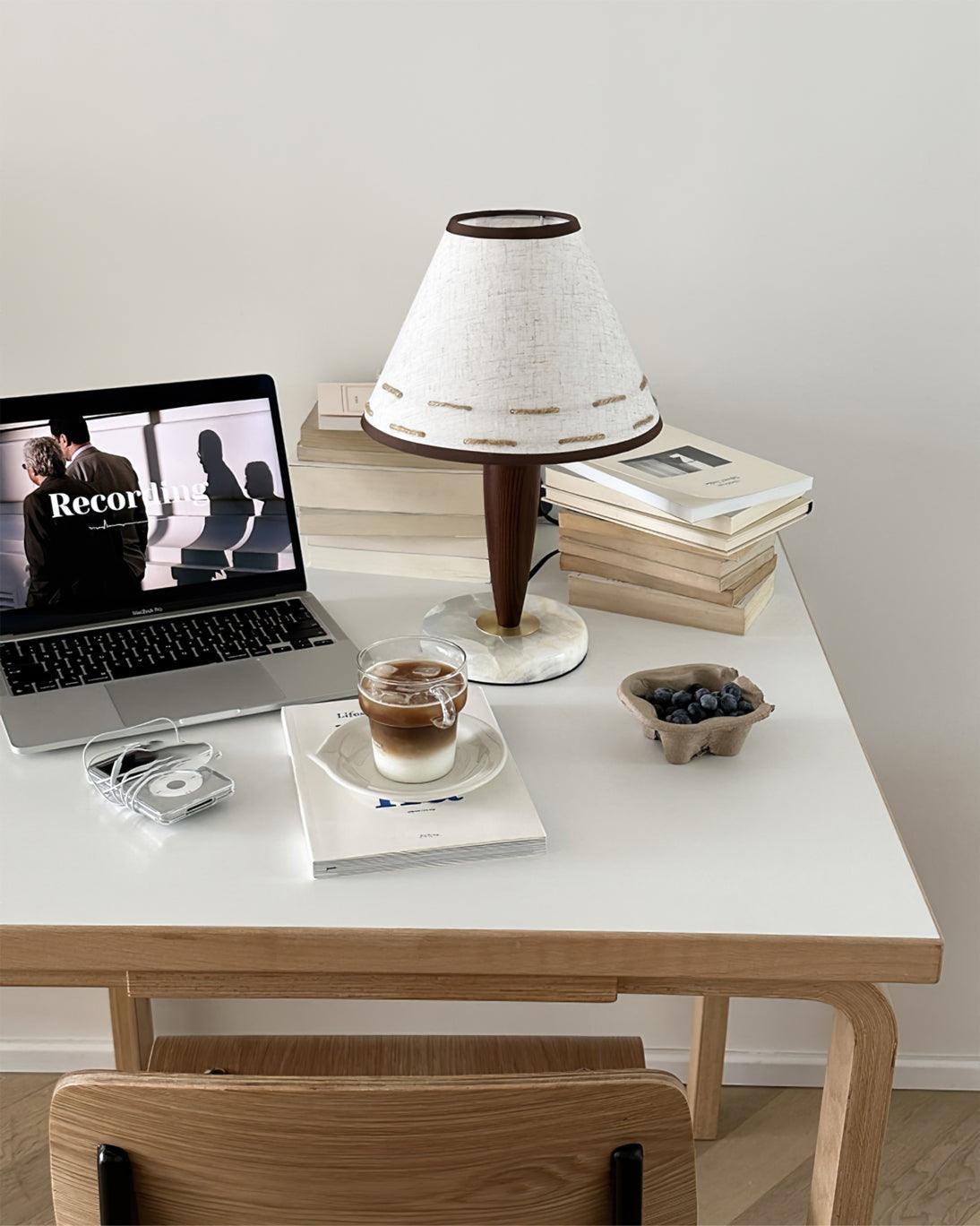 Taylor Vintage Fabric Table Lamp-Neutral Decor