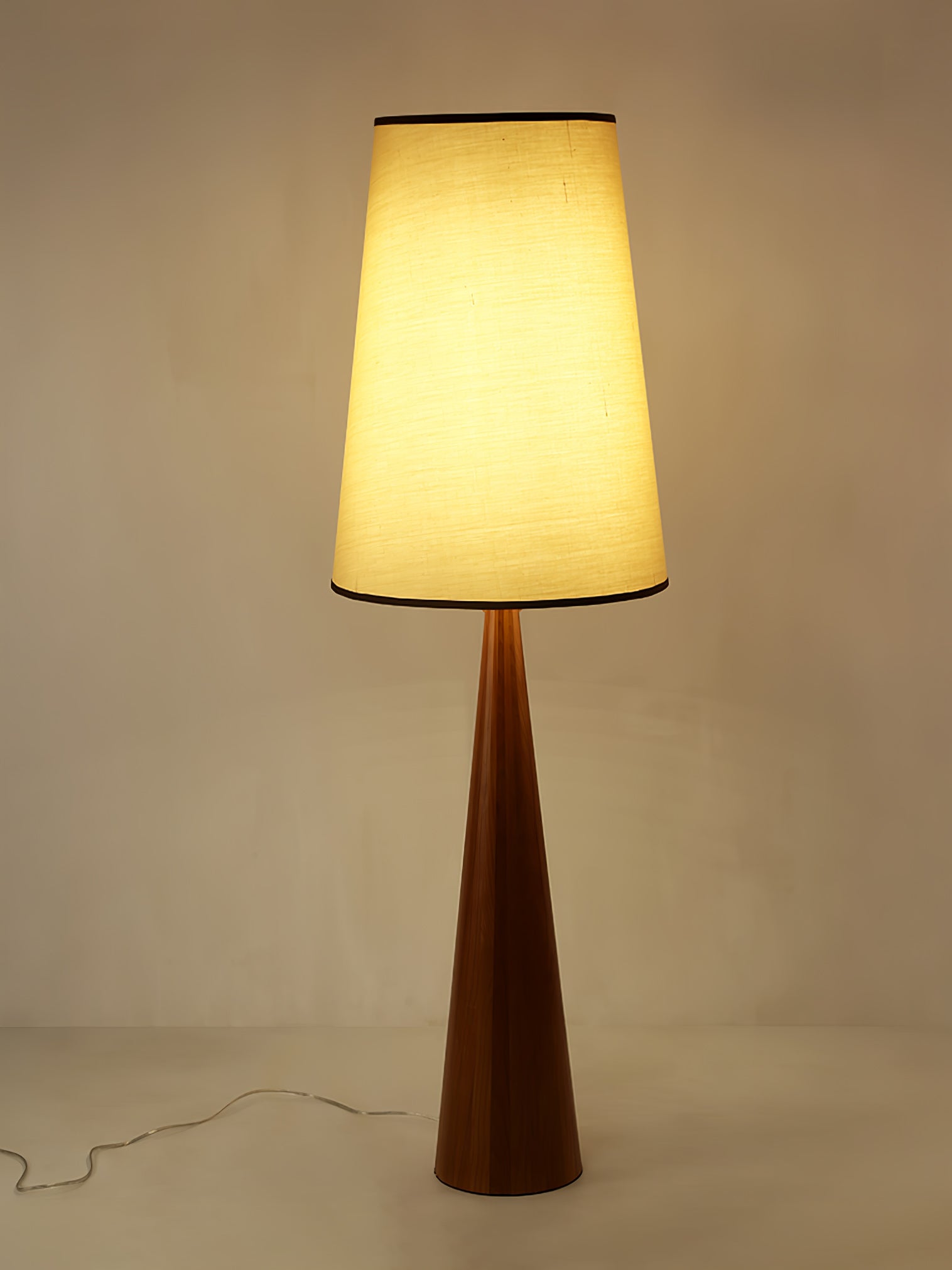ConeLite Minimalist Wood Conical Floor Lamp-Neutral Decor
