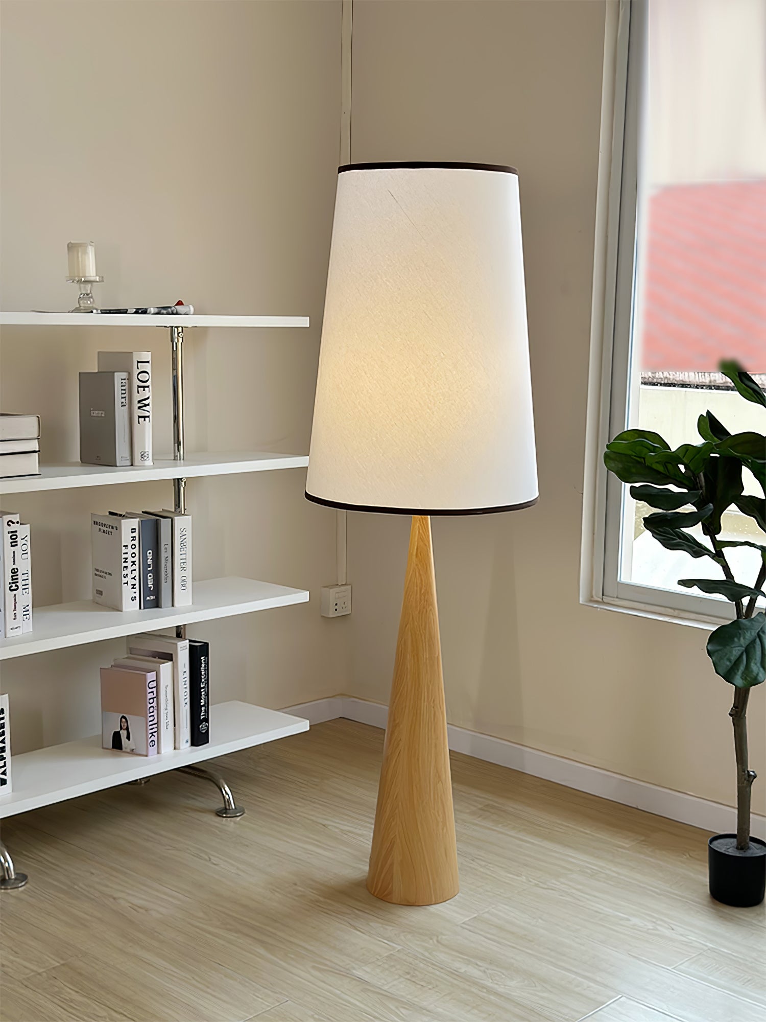 ConeLite Minimalist Wood Conical Floor Lamp-Neutral Decor