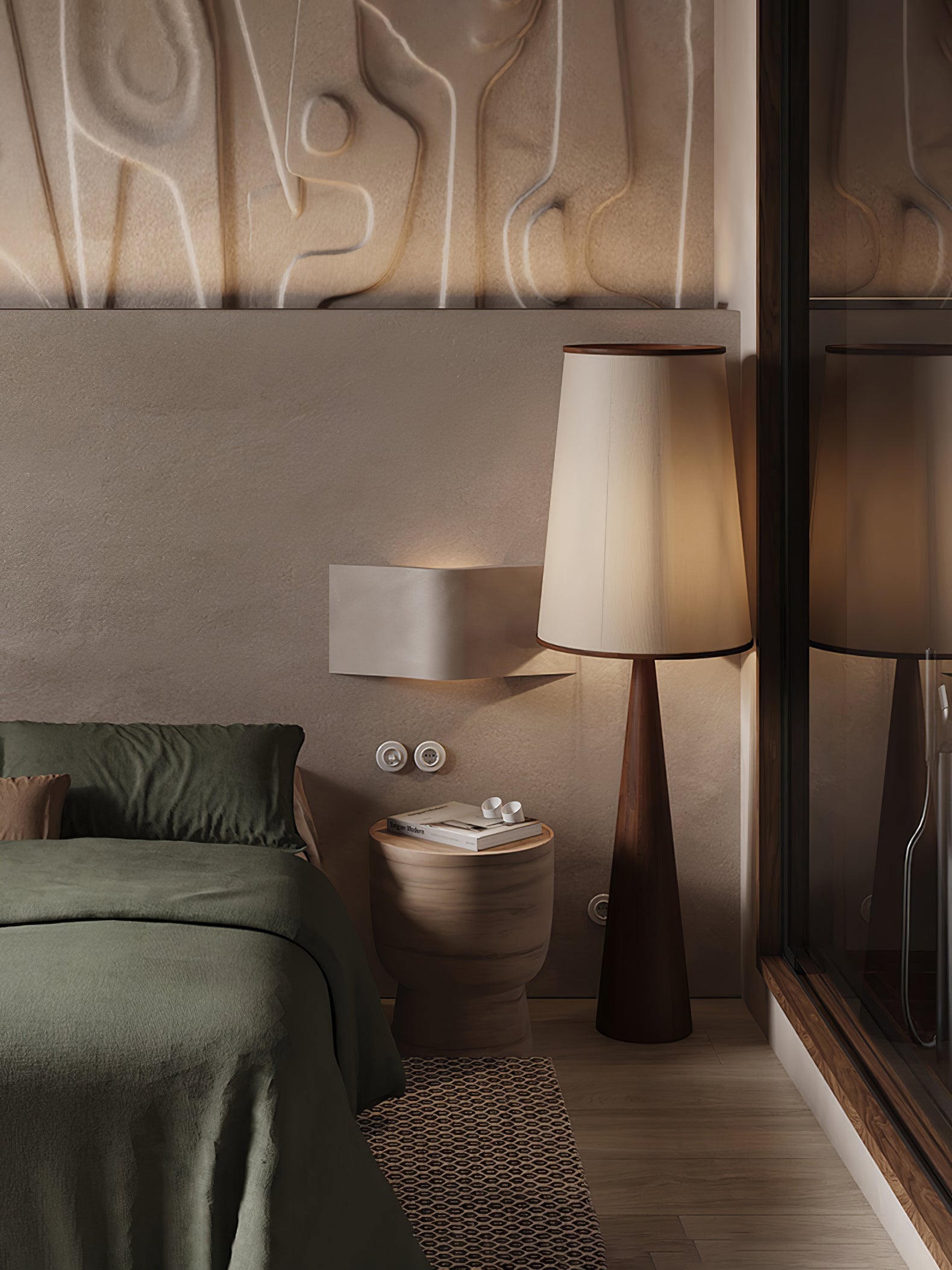ConeLite Minimalist Wood Conical Floor Lamp-Neutral Decor