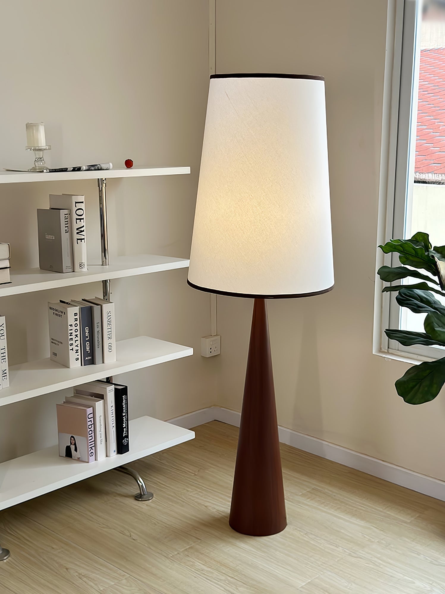 ConeLite Minimalist Wood Conical Floor Lamp-Neutral Decor