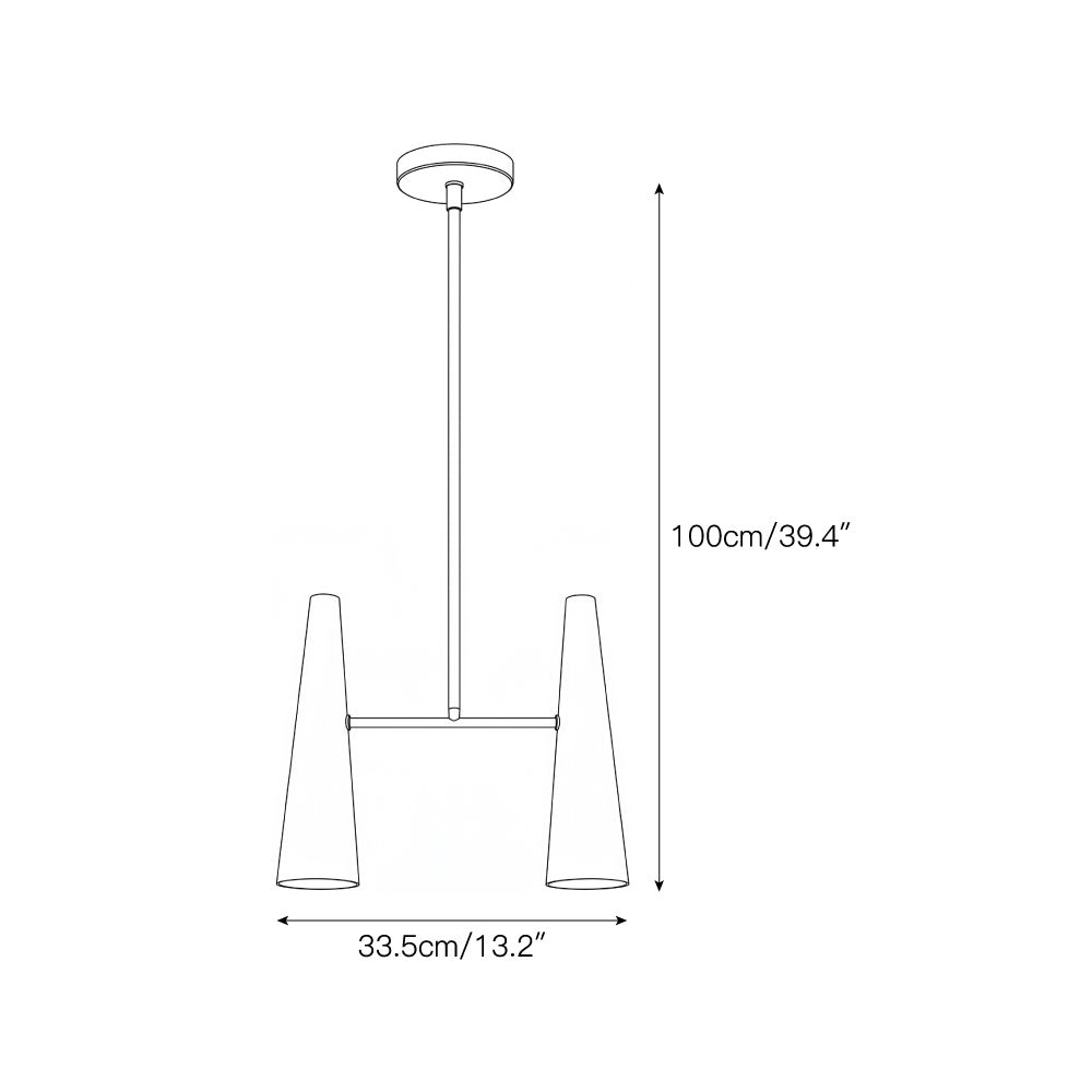Cono Pendant Lamp in black finish.