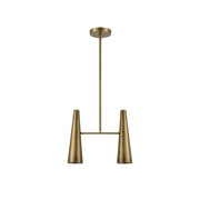 Cono Pendant Lamp in brass finish, front view.
