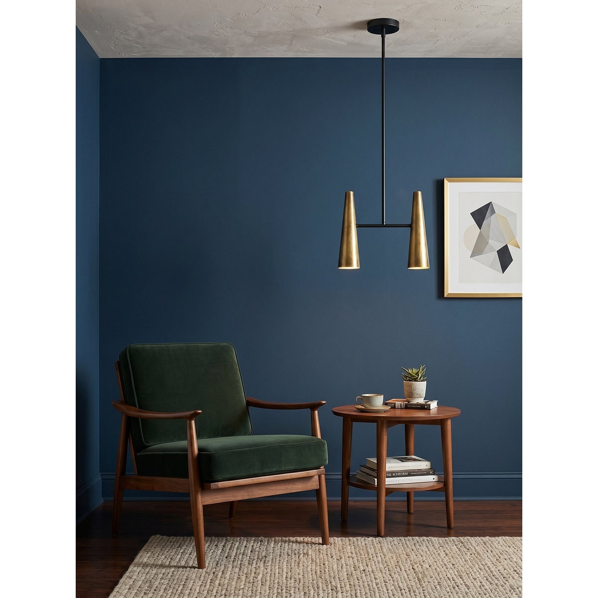 The Cono Pendant Lamp's ceiling canopy, compatible with sloped ceilings.