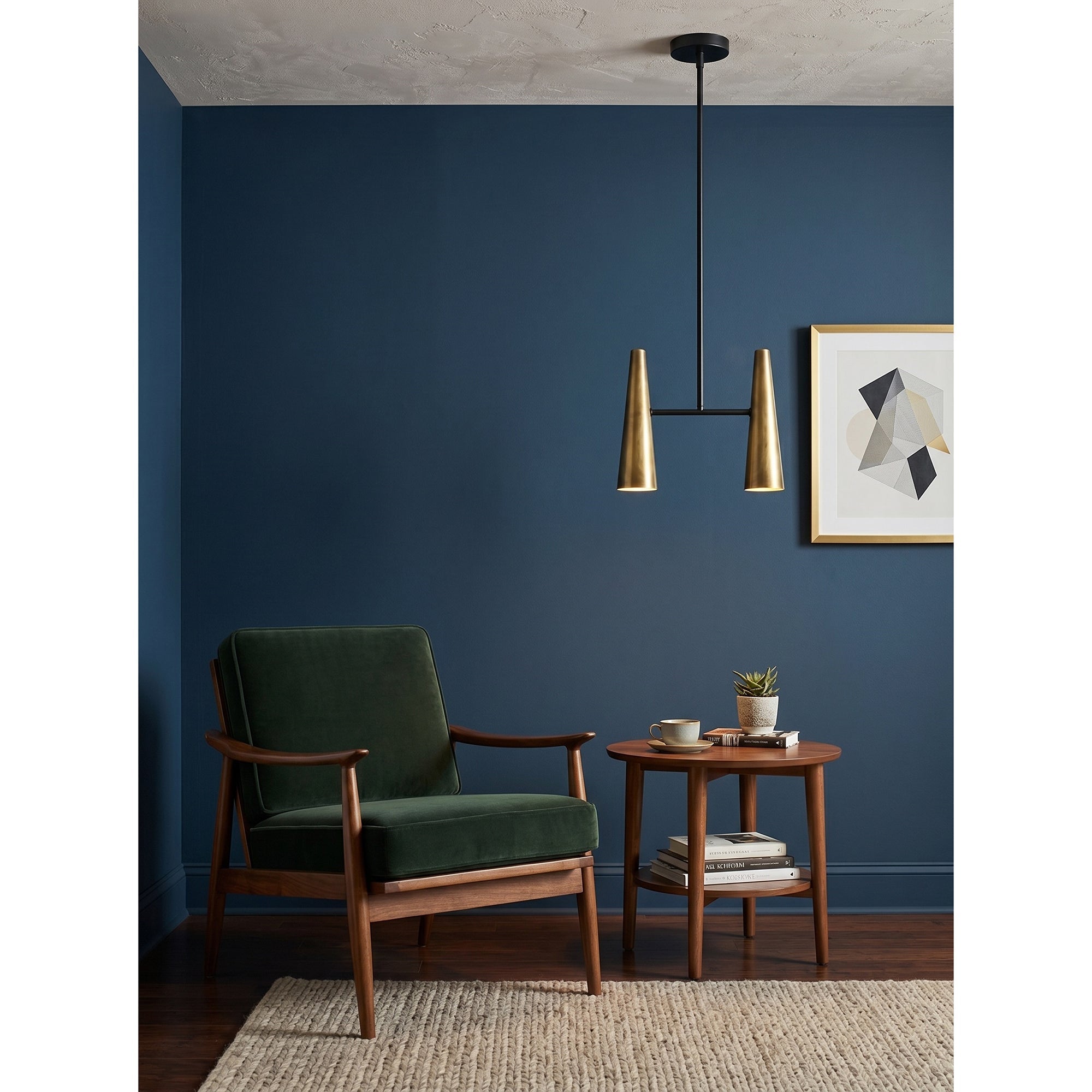 The Cono Pendant Lamp's ceiling canopy, compatible with sloped ceilings.