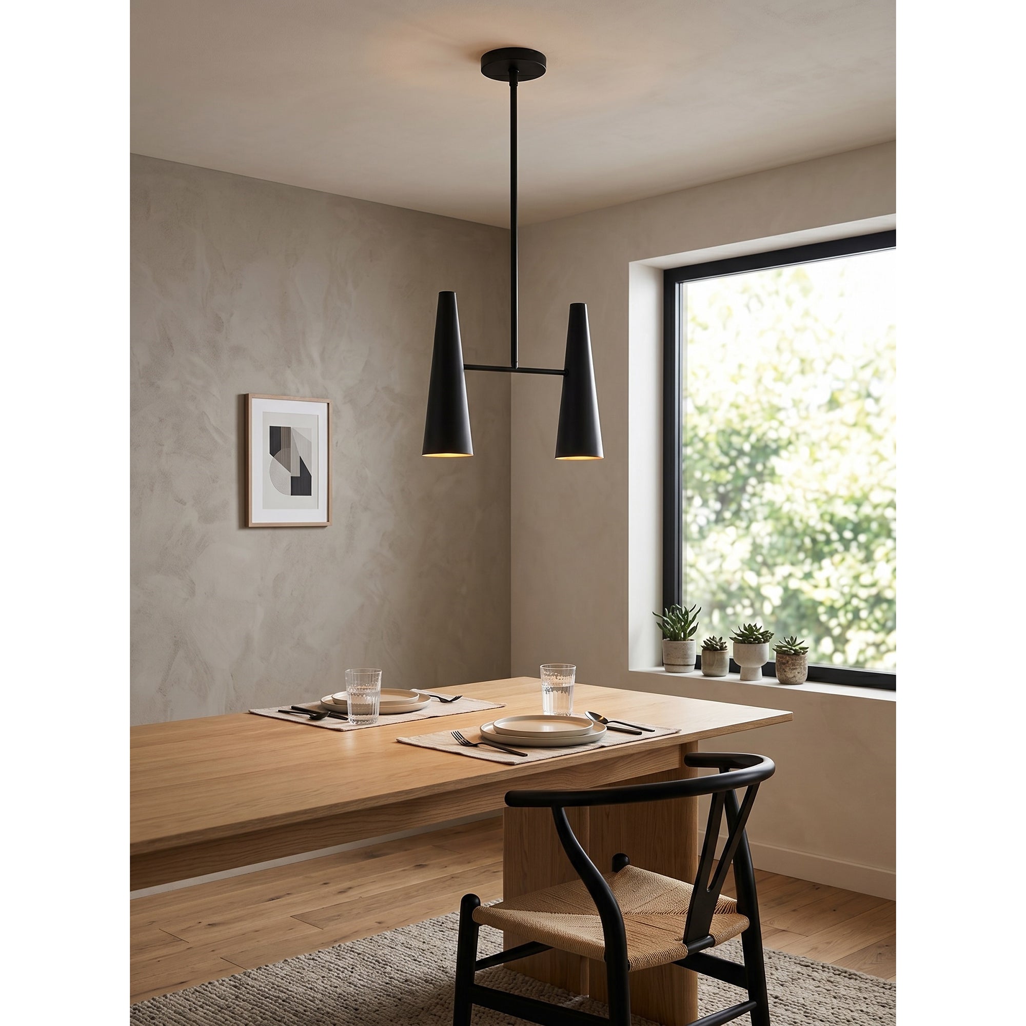 Cono Pendant Lamp in black finish against a light background.