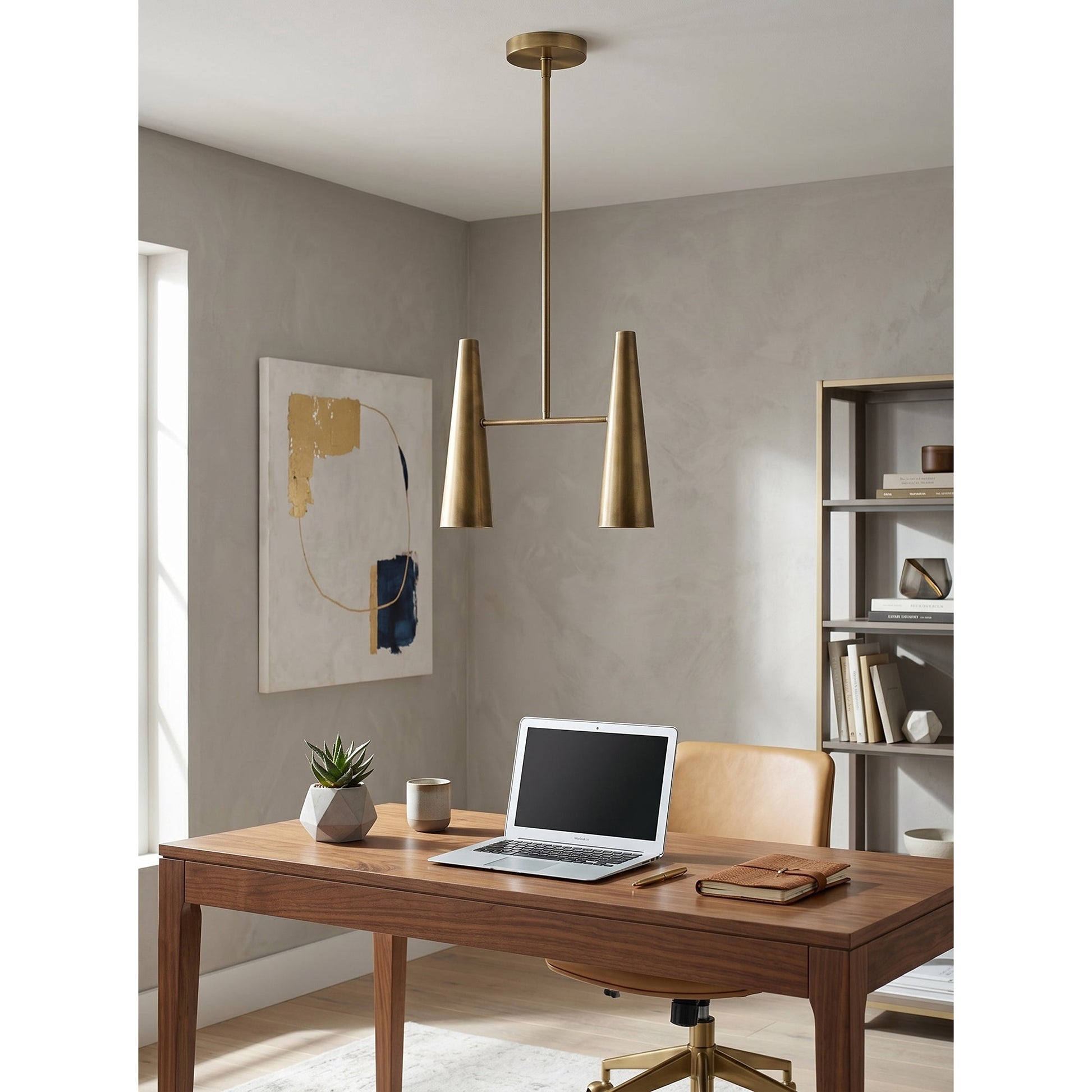 Cono Pendant Lamp installed over a modern kitchen island.