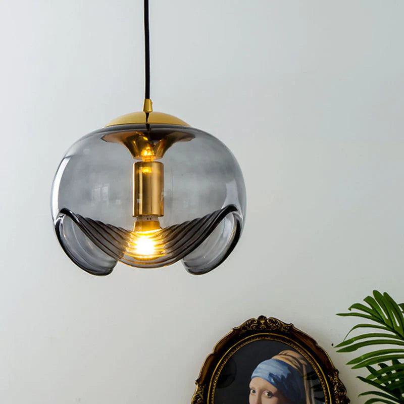 Valentina Design LED Globe Pendant Light Black Glass Bar Counter - Neutral Decor
