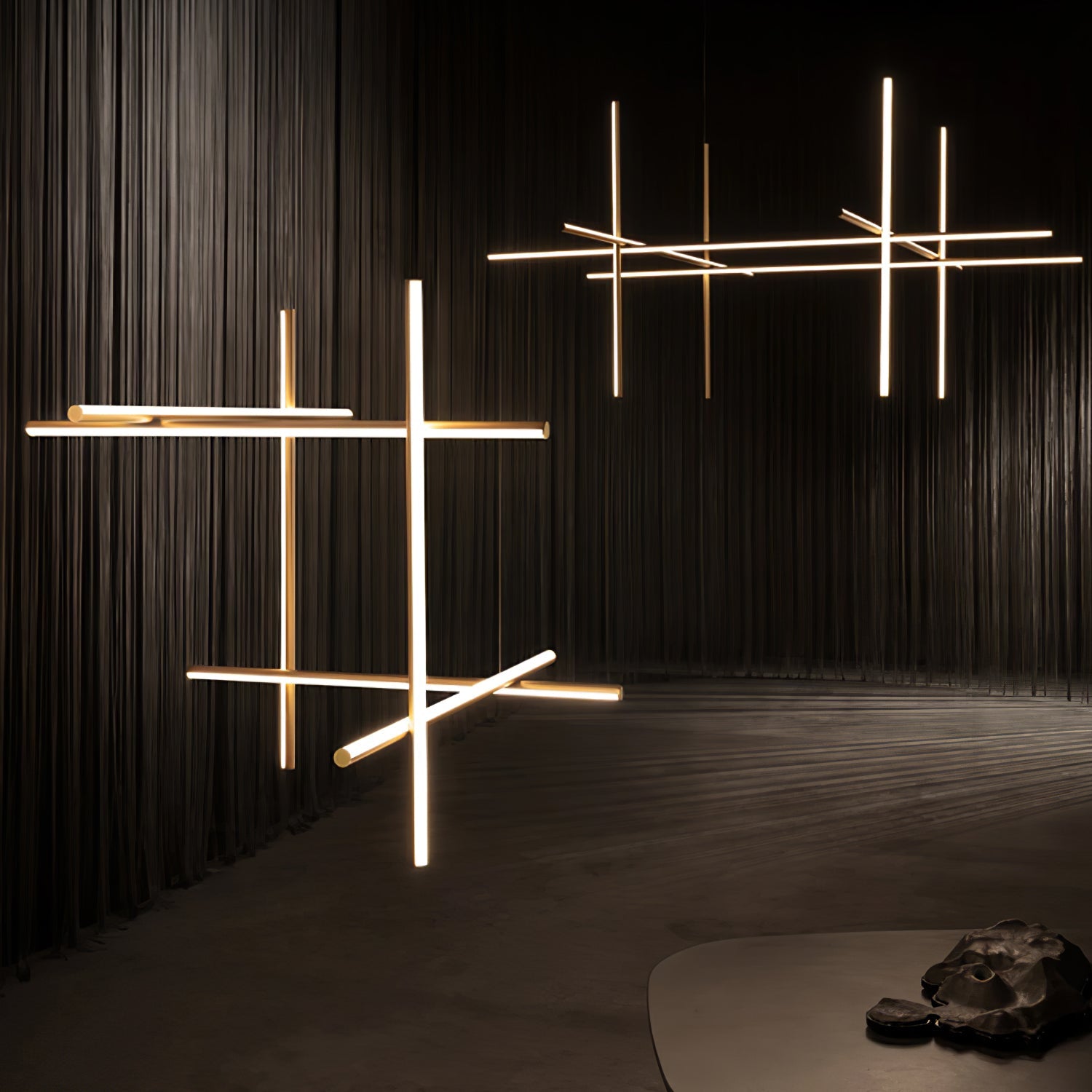 Gridline Linear Chandelier-Neutral Decor