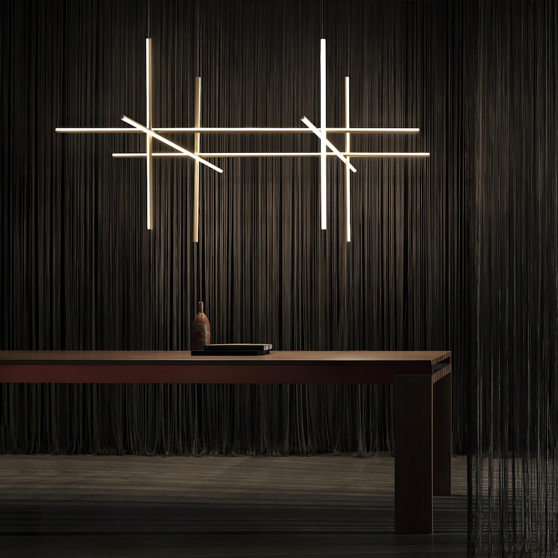 Gridline Linear Chandelier-Neutral Decor