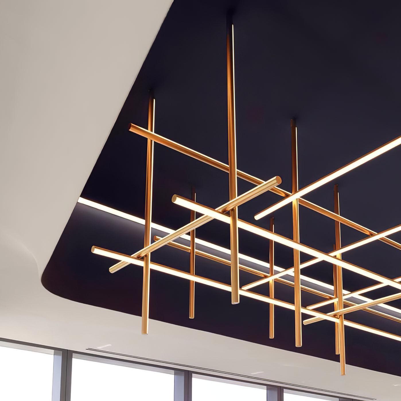 Gridline Linear Chandelier-Neutral Decor