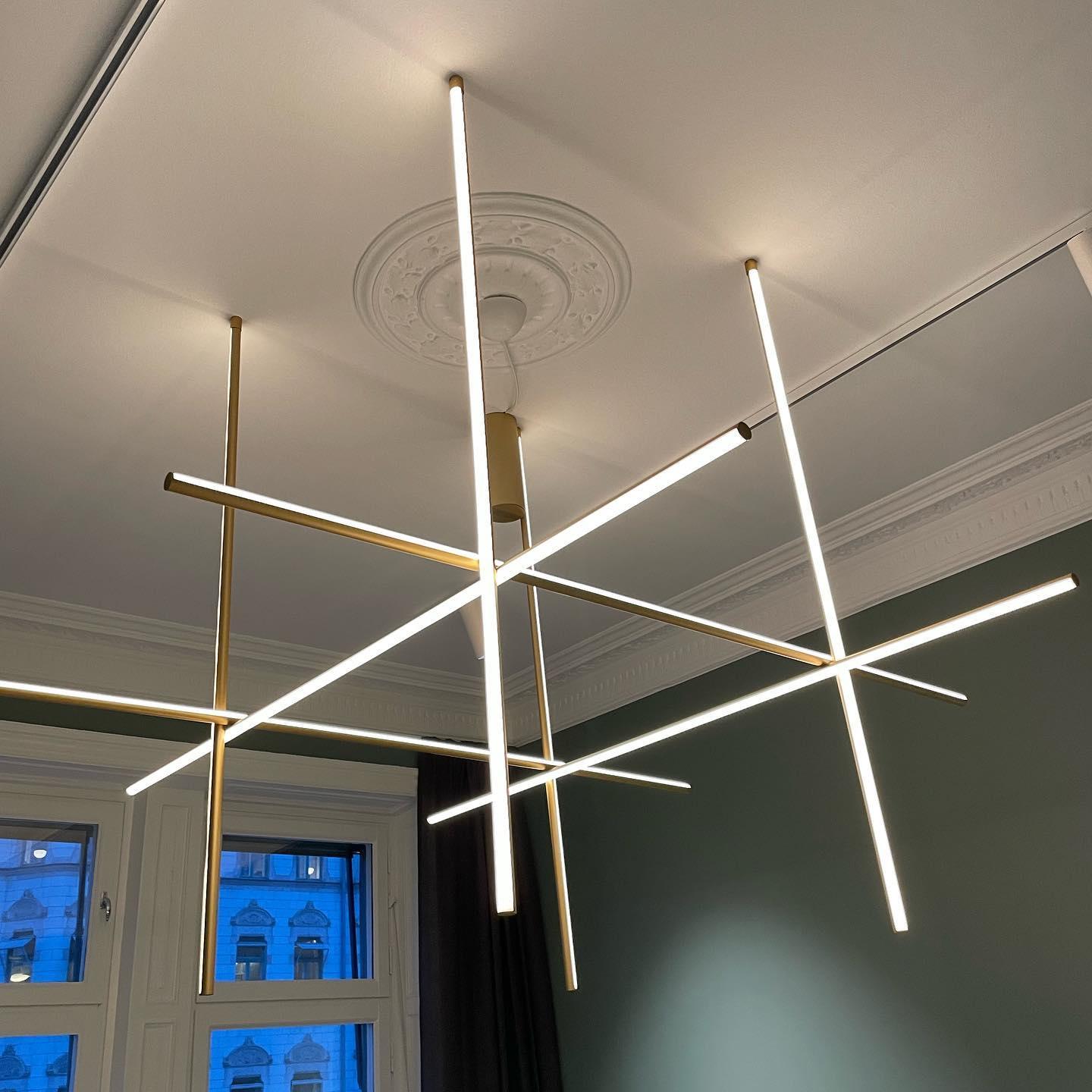Gridline Linear Chandelier-Neutral Decor