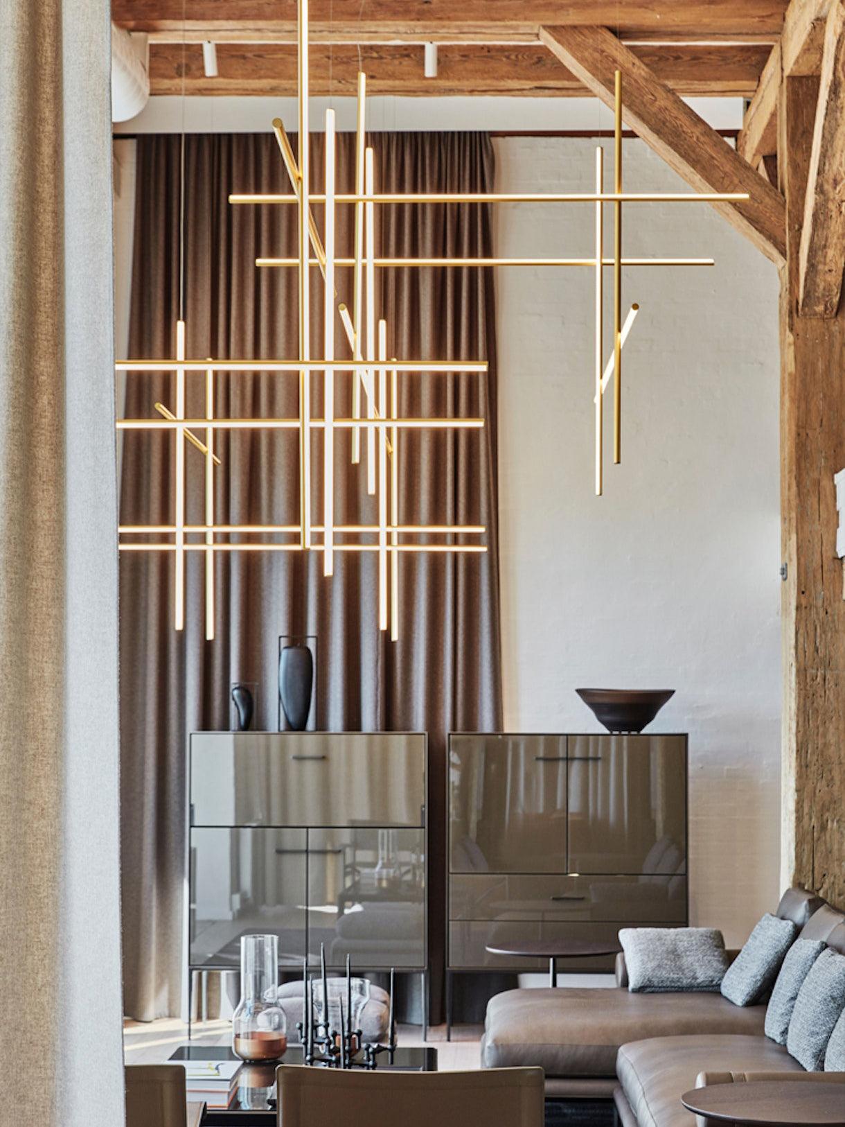 Gridline Linear Chandelier-Neutral Decor